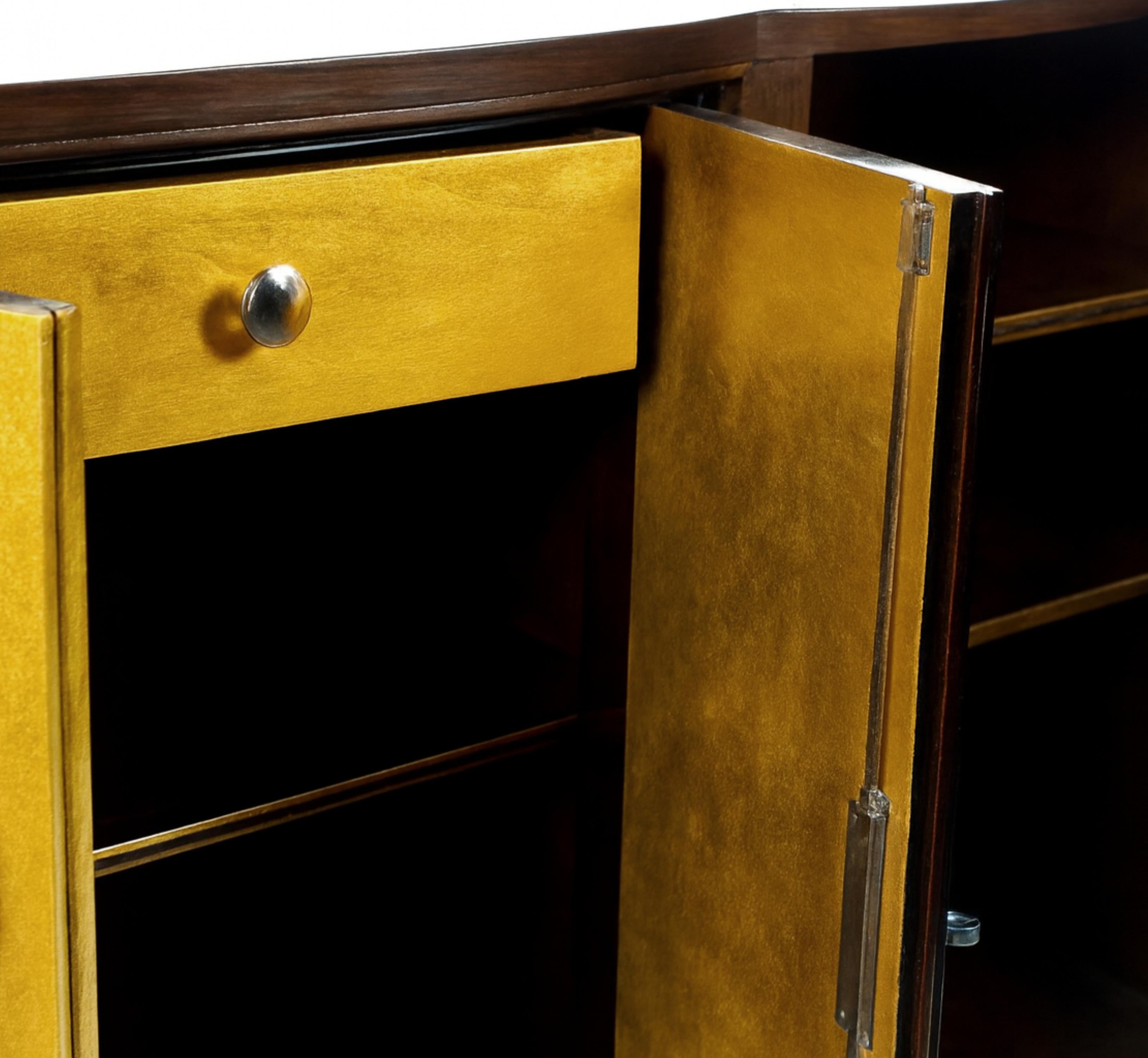 Art Deco Credenza Gilt Walnut Refinished, 20th Century For Sale 10