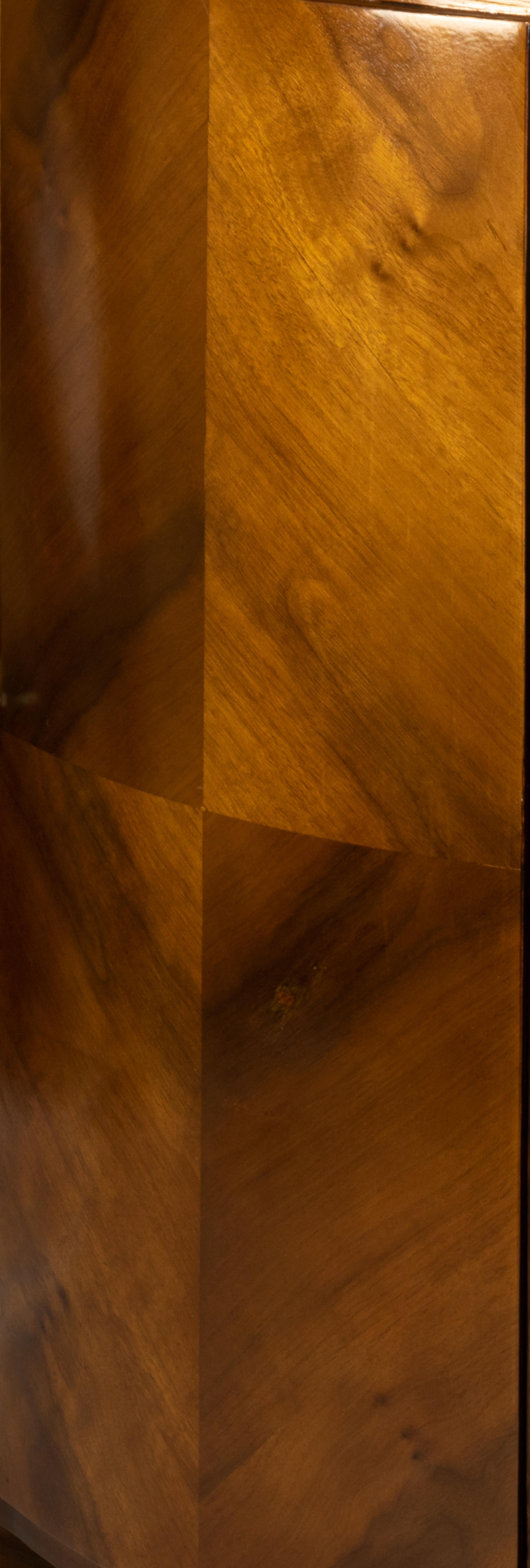 Art Deco Credenza Gilt Walnut Sideboard, Belgian 20th Century In Good Condition For Sale In Lisbon, PT