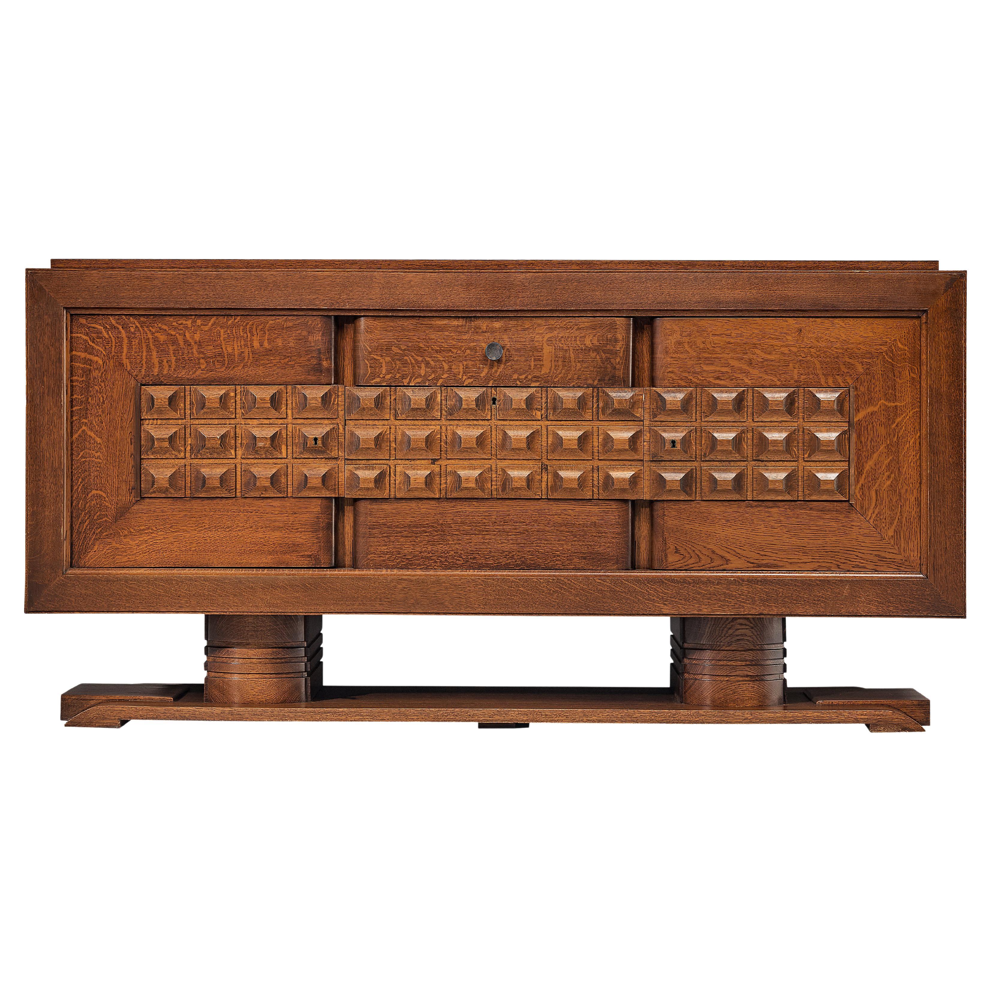 Art Deco Credenza in Darkened Oak at 1stDibs