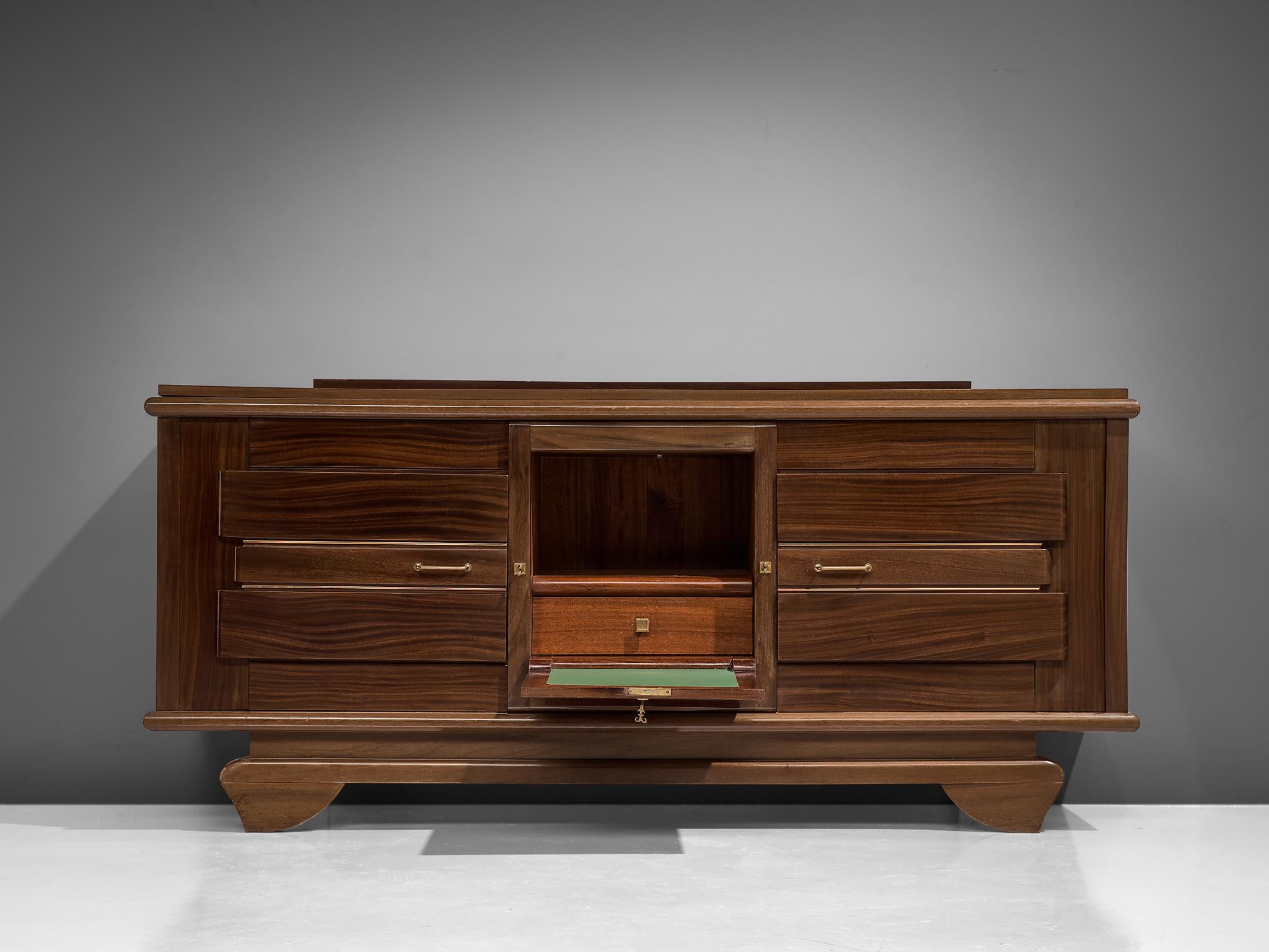 Art Deco Credenza in Mahogany In Good Condition In Waalwijk, NL