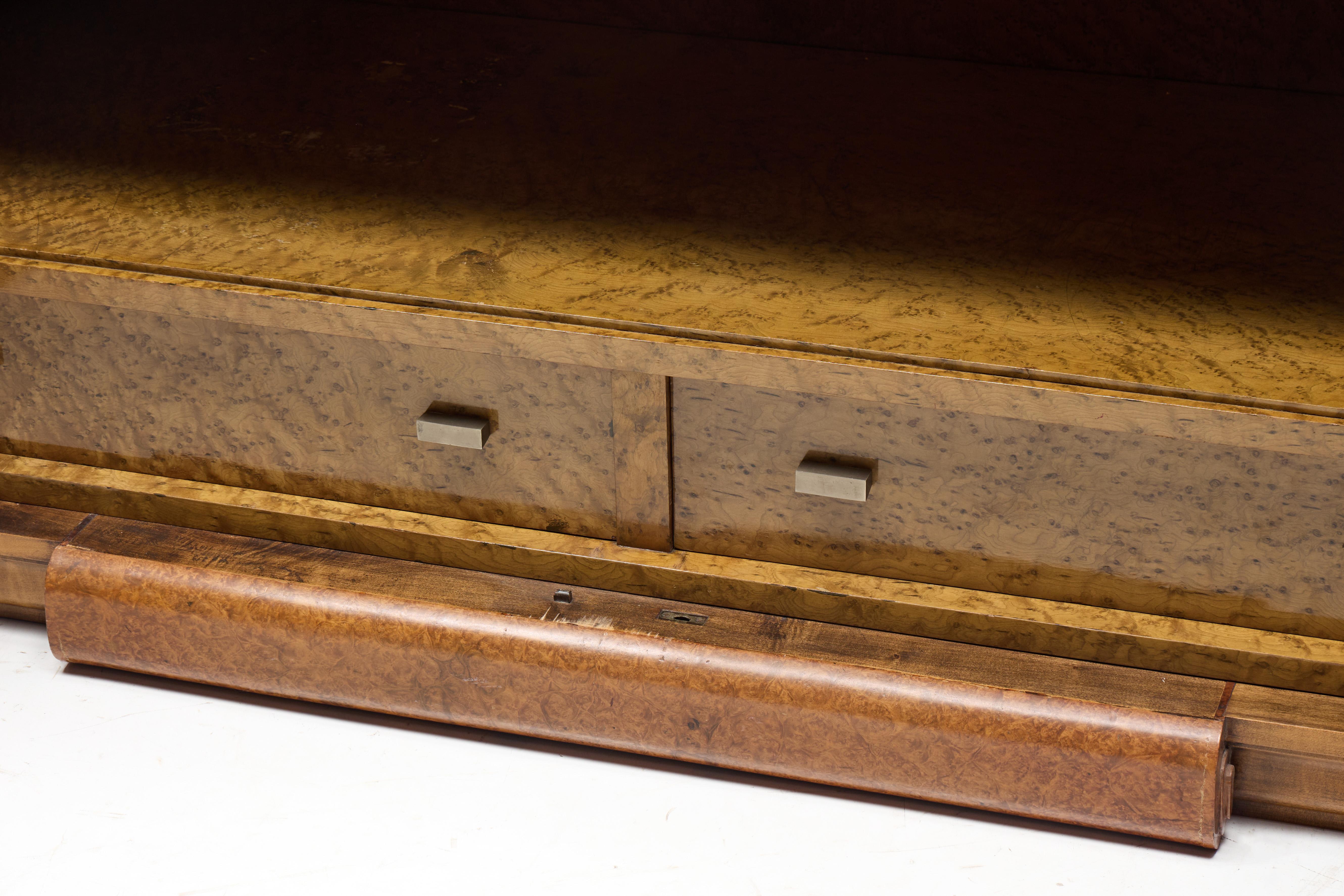Crédence Art déco en marbre et bois de ronce, France, années 1930 en vente 13