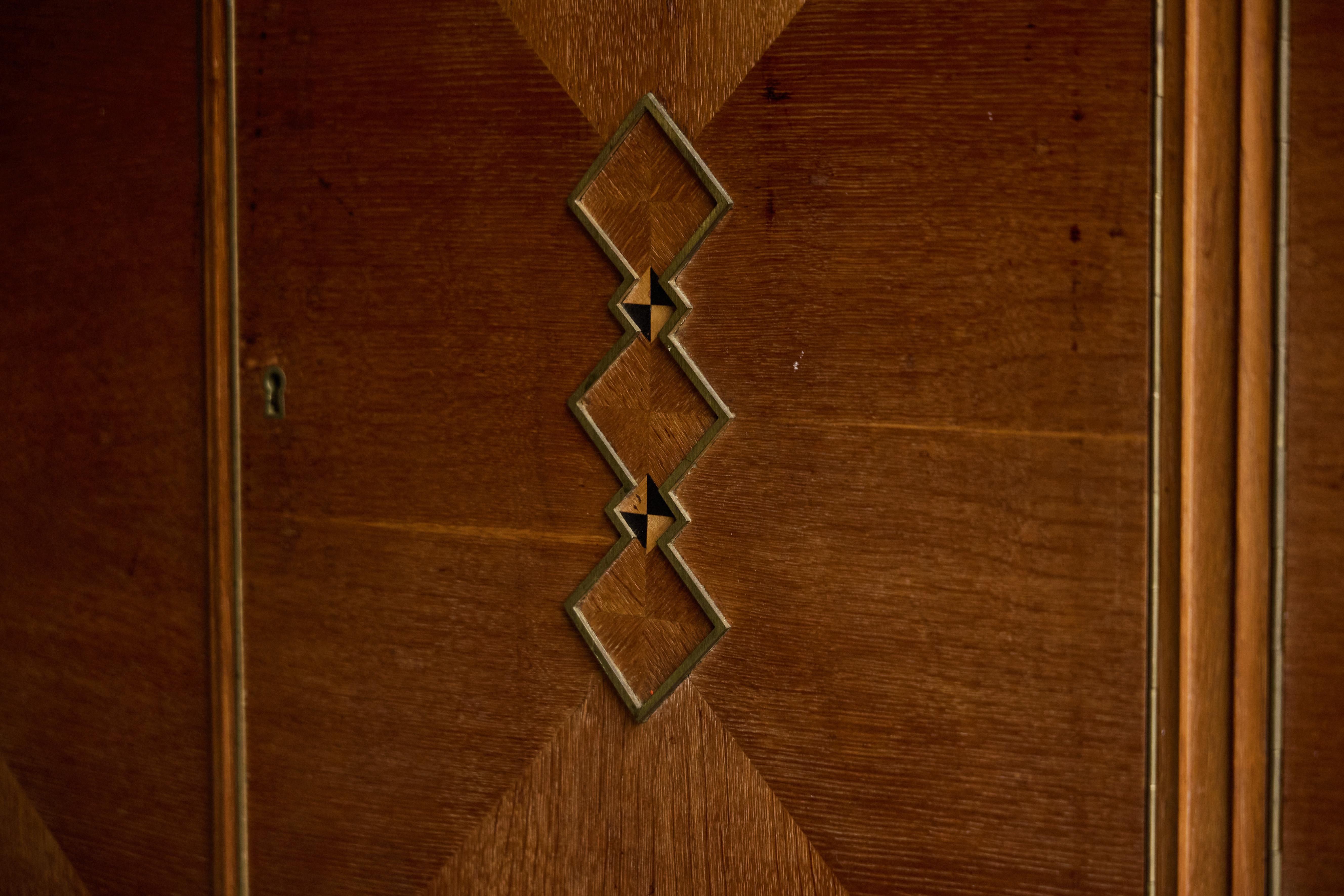 Art Deco Credenza in Oak and Marble, France, 1930s 4