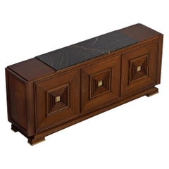 Art Deco Credenza in Oak with Marble Top