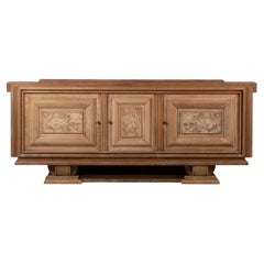 Art Deco Credenza in Solid Oak, Rustic, France, 1940s