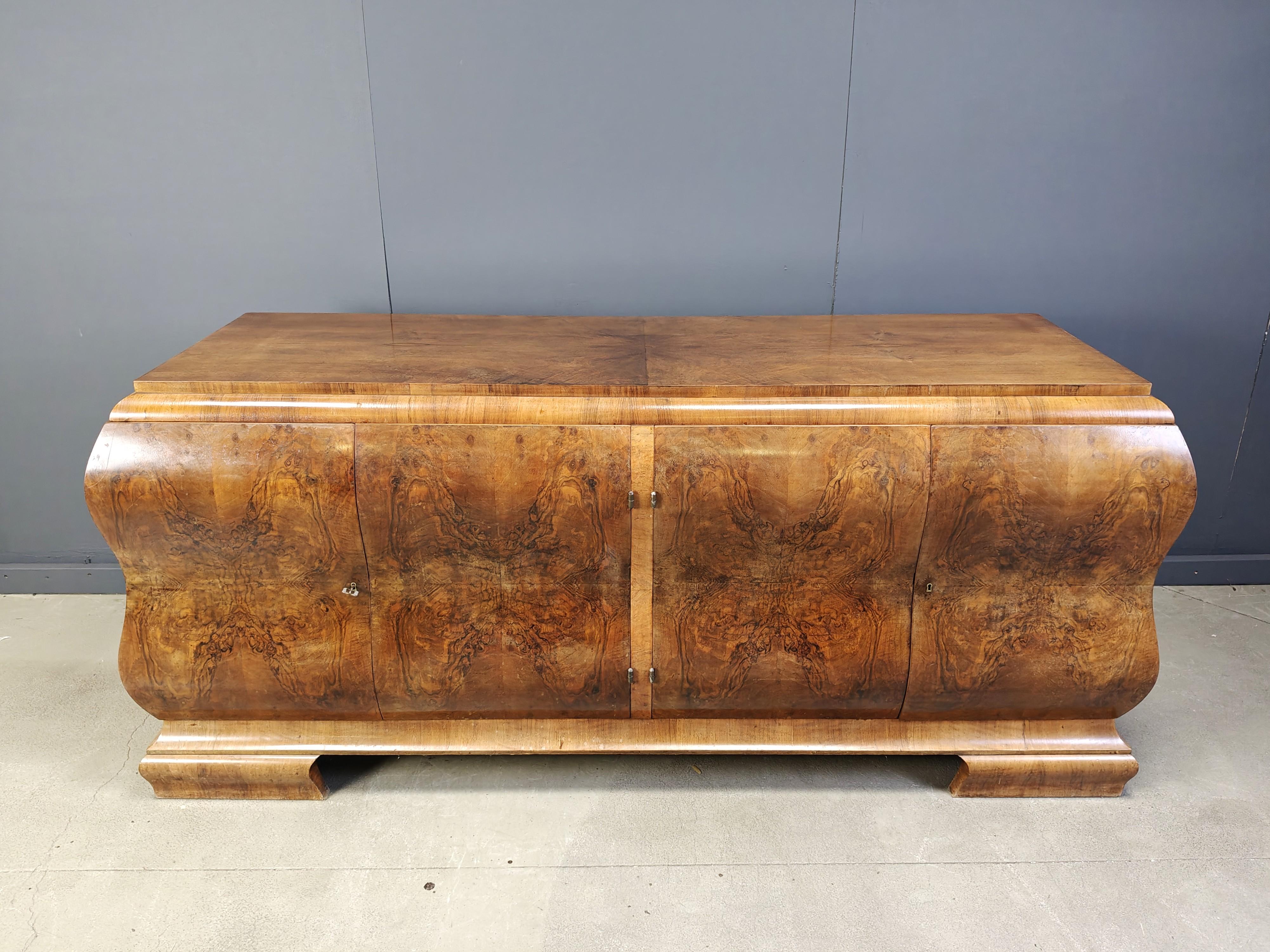 Aparador Art decó en nogal burl, años 30 en venta 3