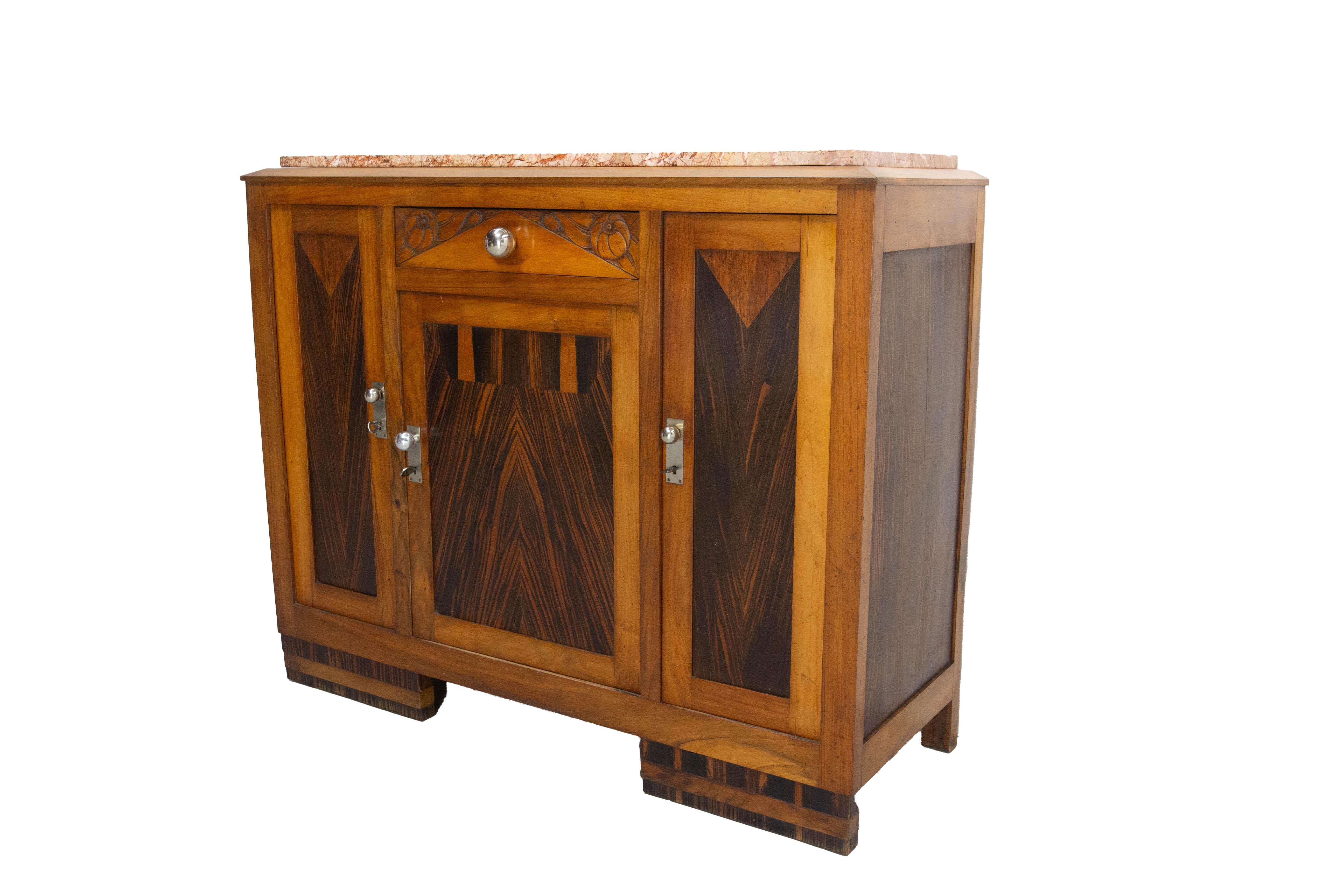 Art Déco Credenza credenza Art Deco francese Sue et Mare Buffet, circa 1930 in vendita