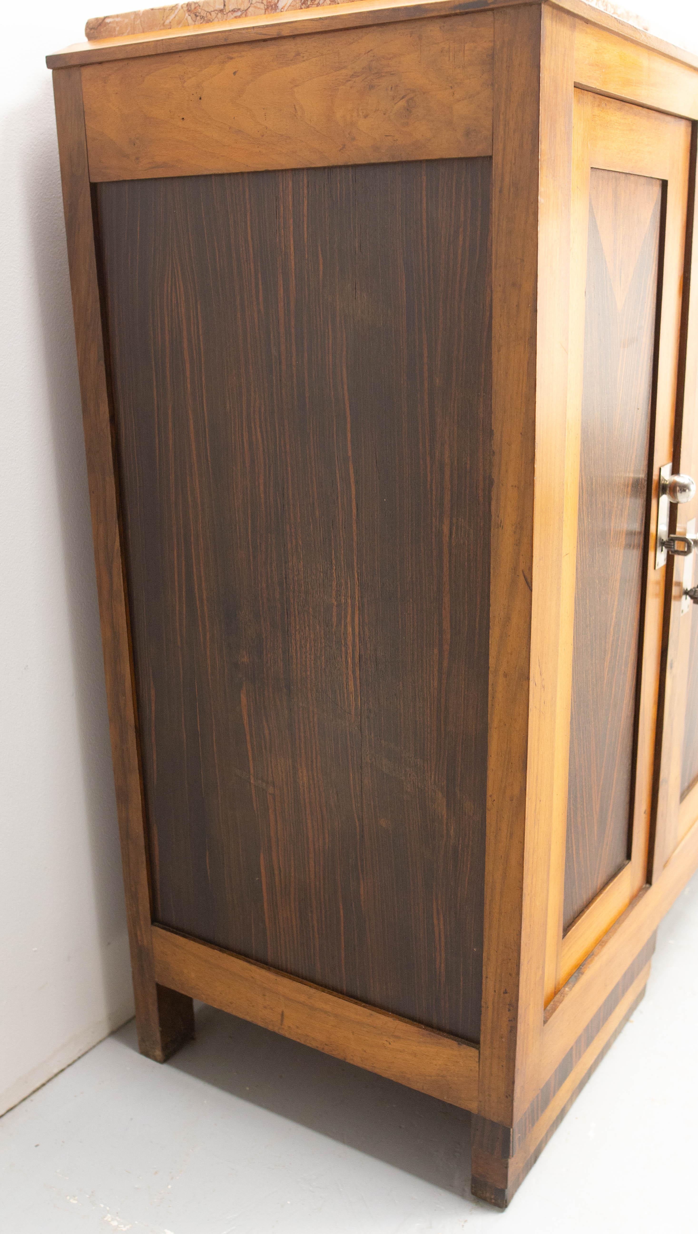 Marmo Credenza credenza Art Deco francese Sue et Mare Buffet, circa 1930 in vendita