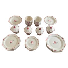 43-Piece Art Deco Creil et Montereau Faience Luncheon Set