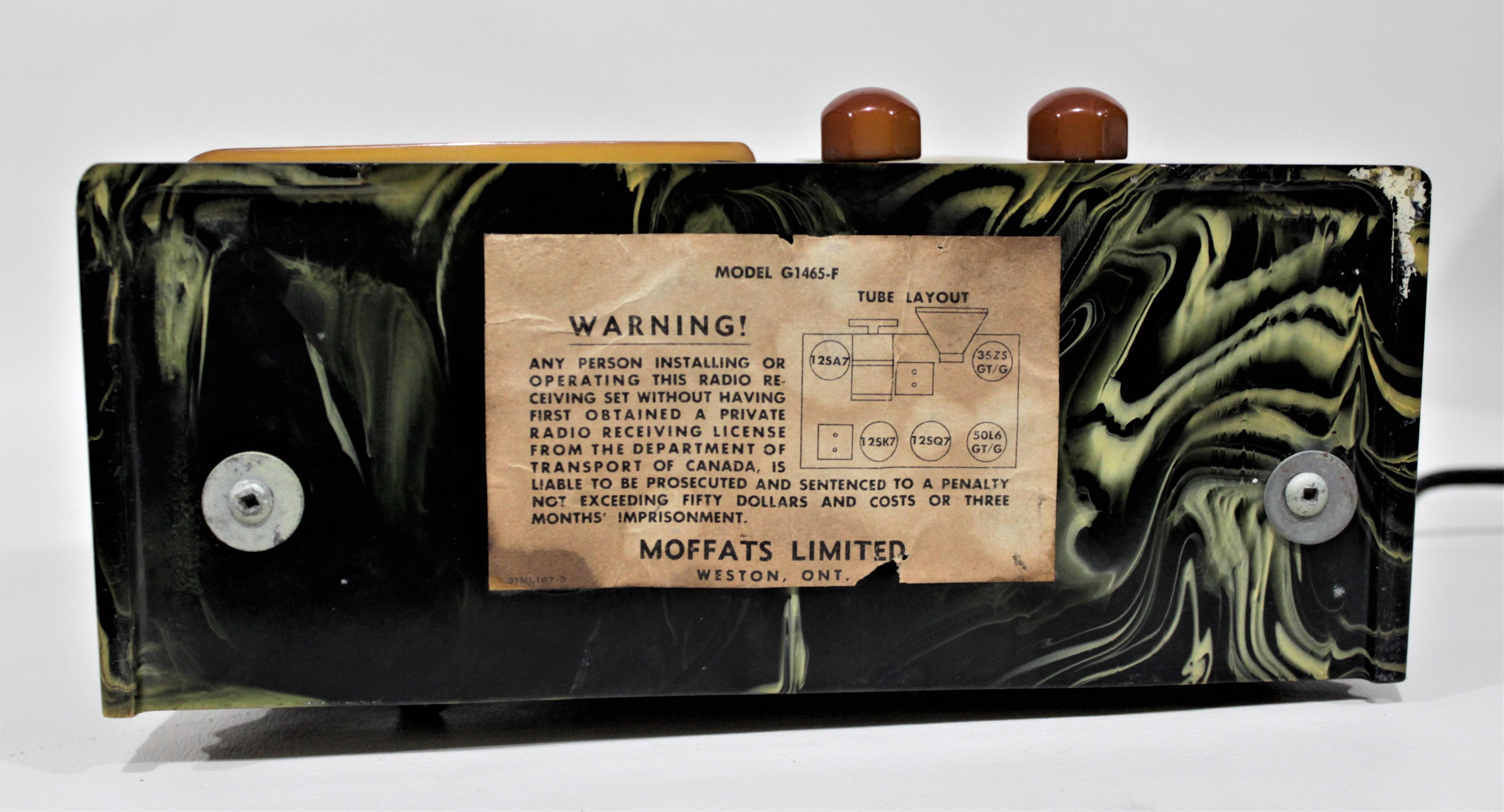 Art Deco Crosley Model G-1465 Black & Butterscotch Marbleized Catalin Radio 5