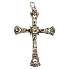 Art Deco Cross with diamond and sapphires
