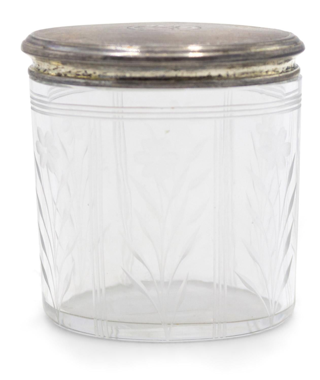 Victorien Art Deco Crystal and Silver Box en vente