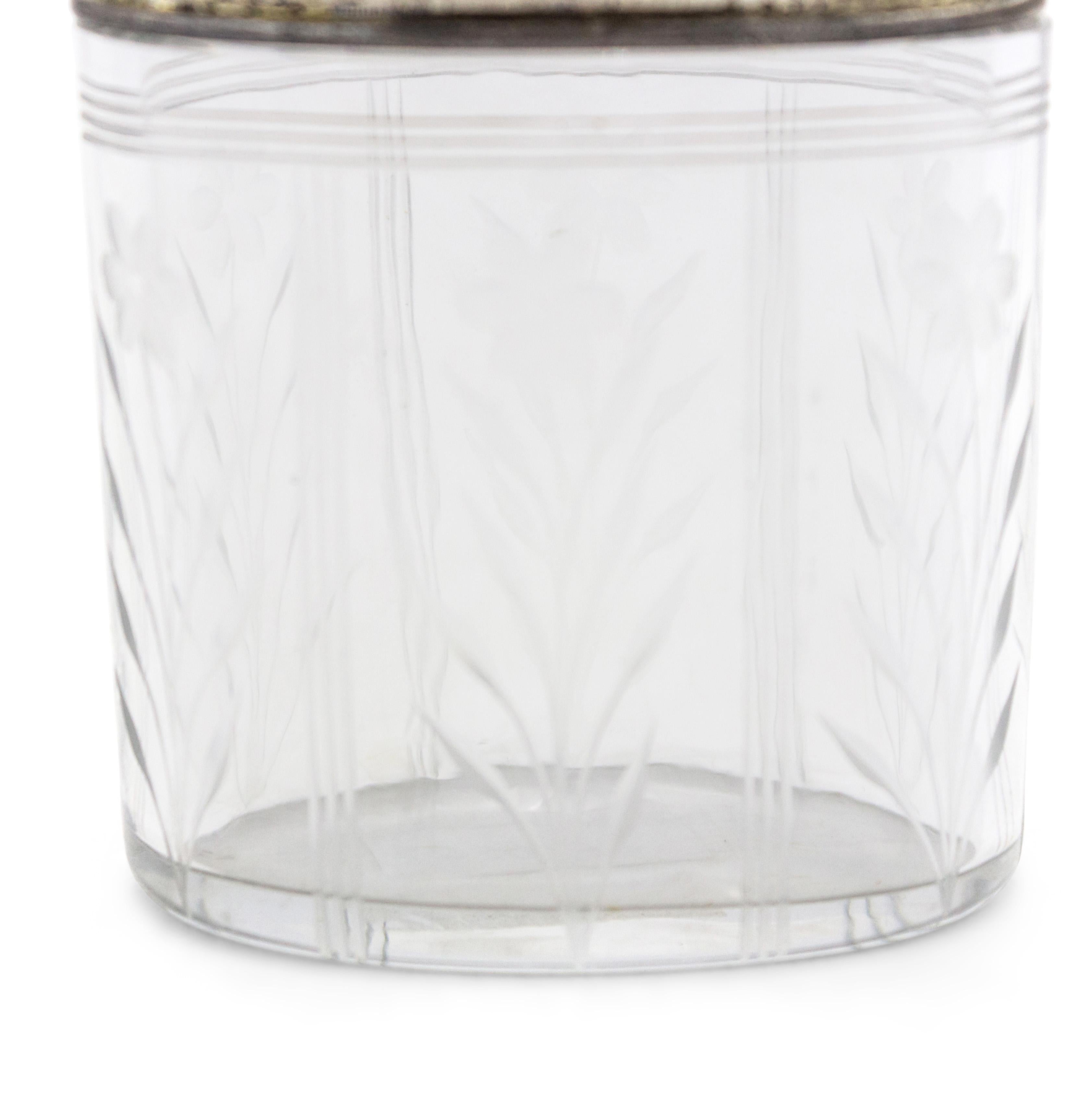 Art Deco Crystal and Silver Box In Good Condition For Sale In New York, NY