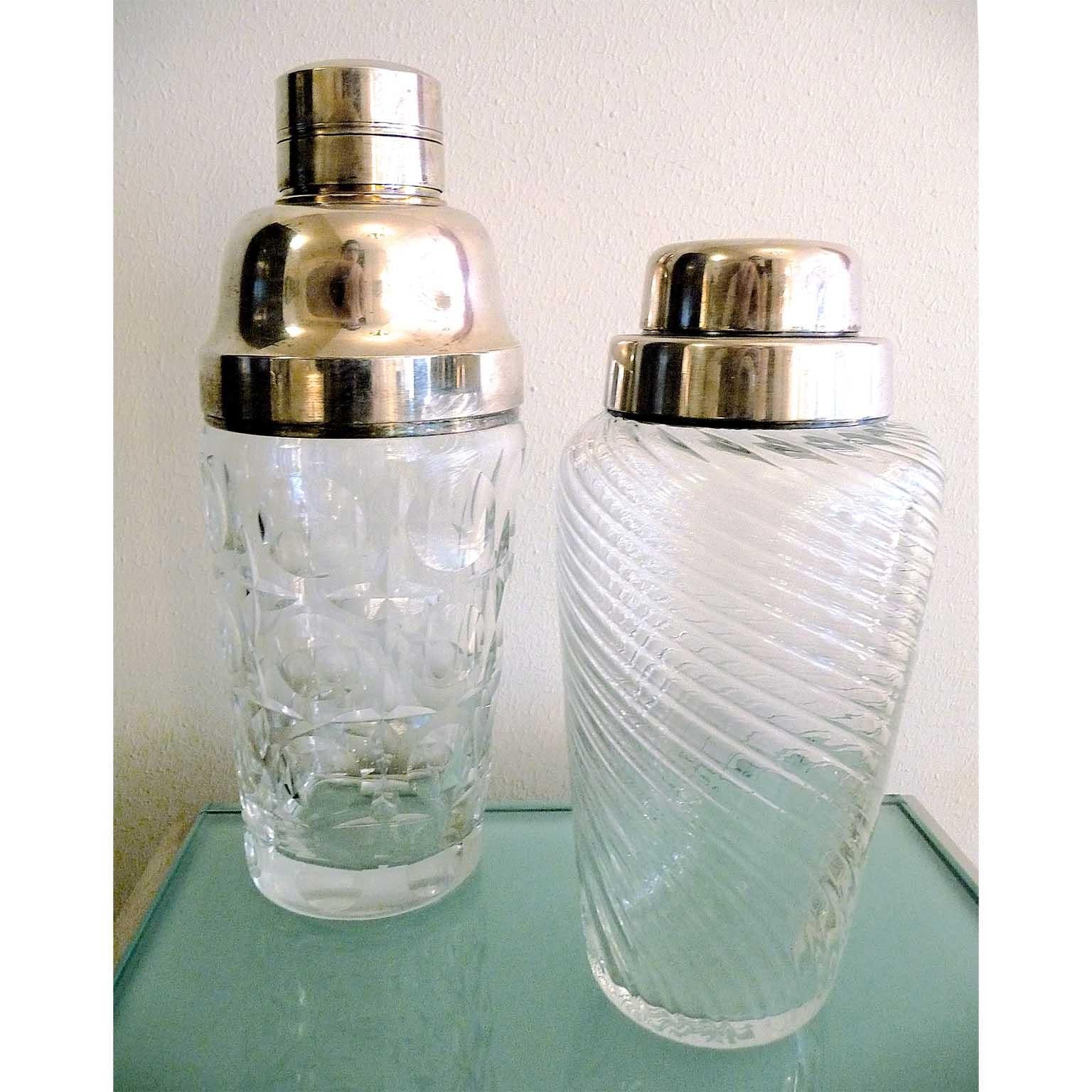Art Deco Crystal and Silver Plated Cocktail Shaker by WMF 2