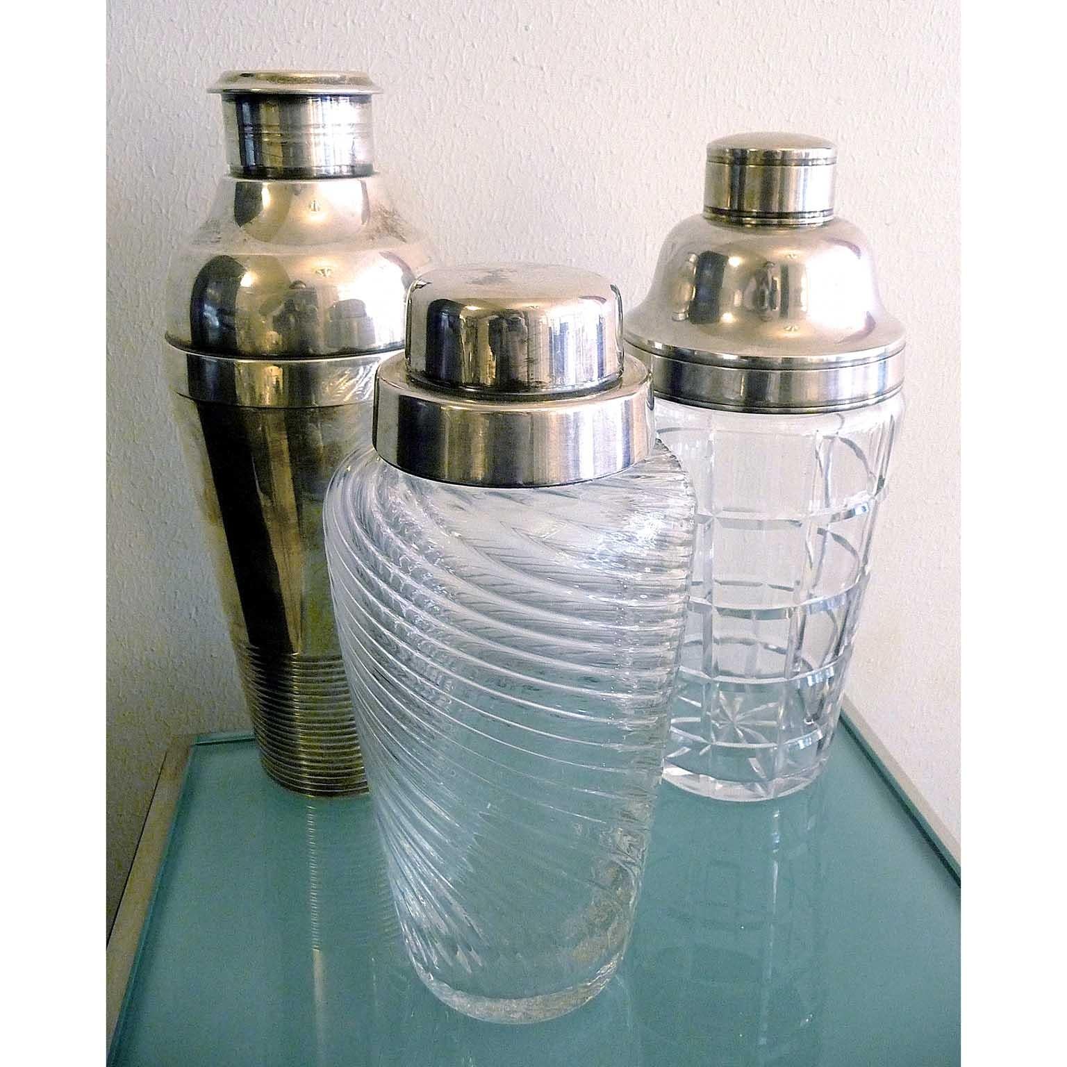 Art Deco Crystal and Silver Plated Cocktail Shaker by WMF 3