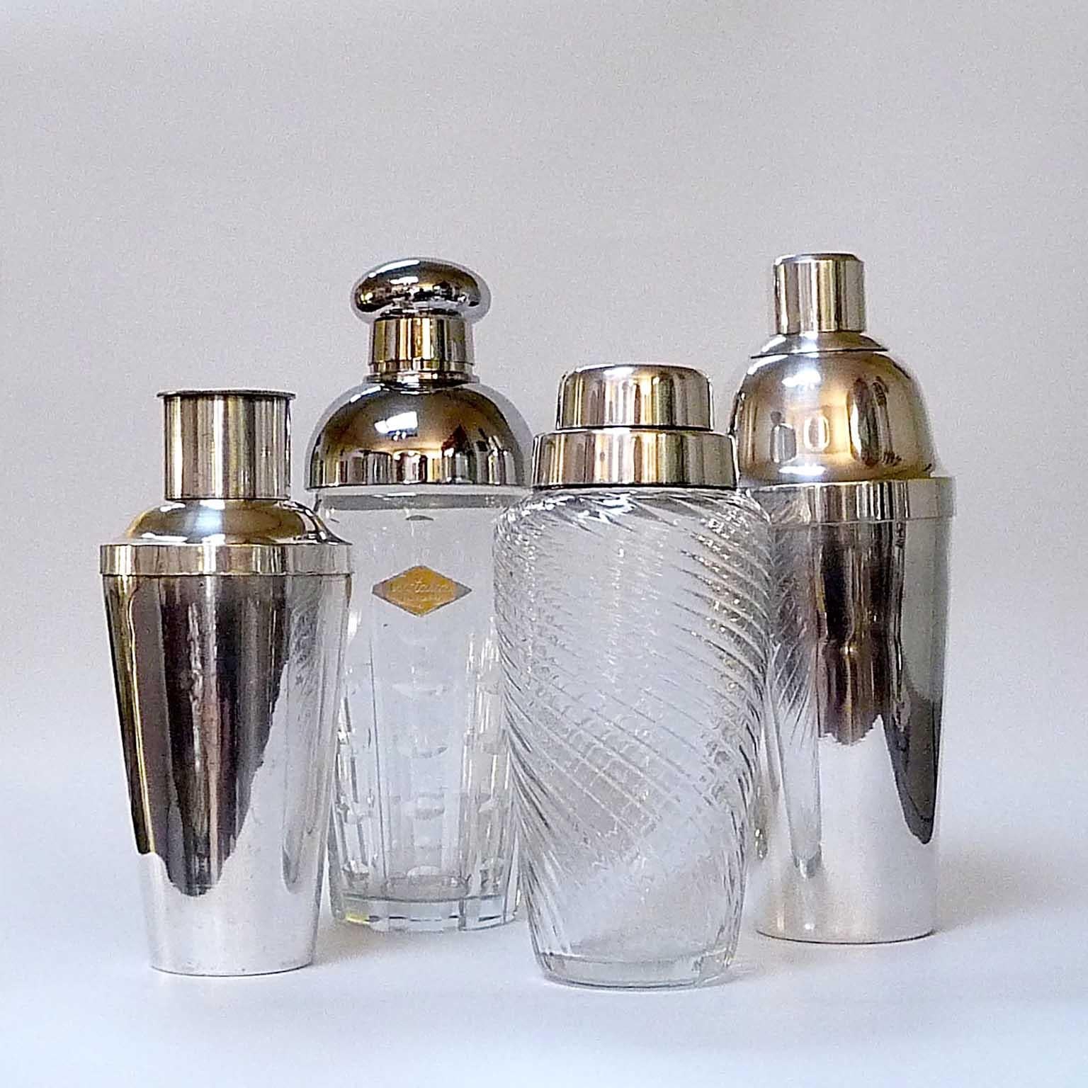 Art Deco Crystal and Silver Plated Cocktail Shaker by WMF 4