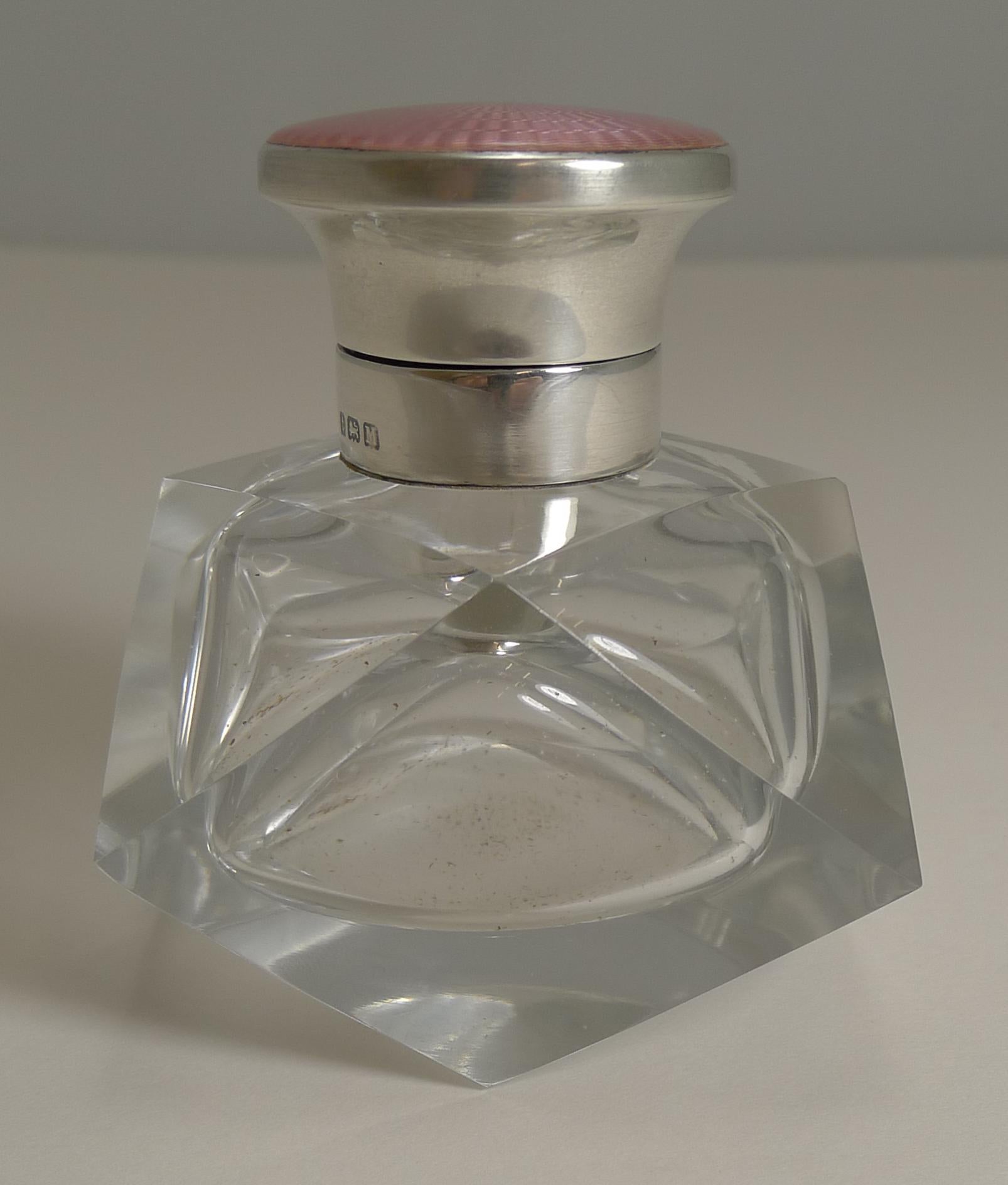 art deco silver perfume bottle