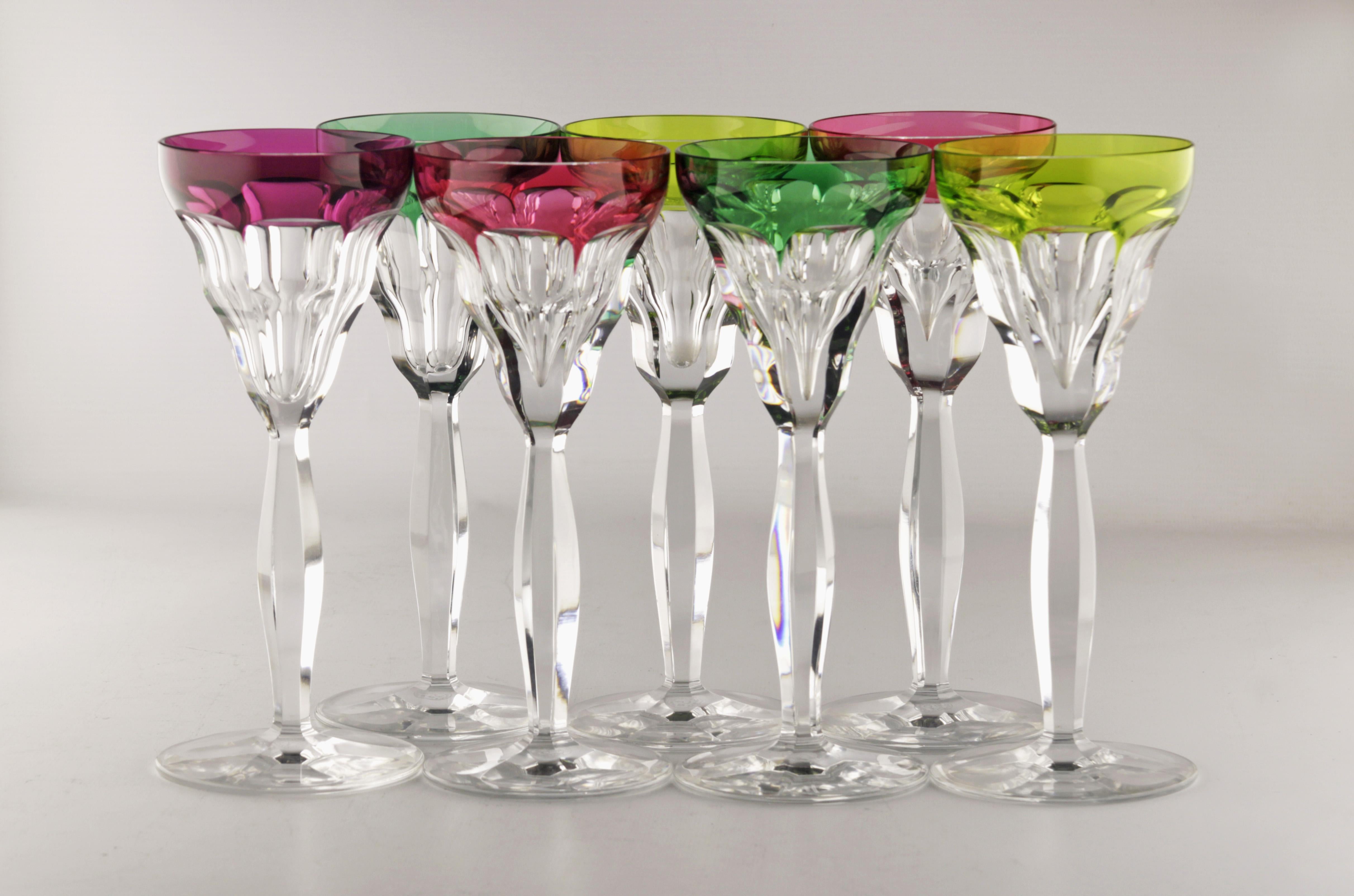 Art deco crystal Baccarat glasses set For Sale at 1stDibs