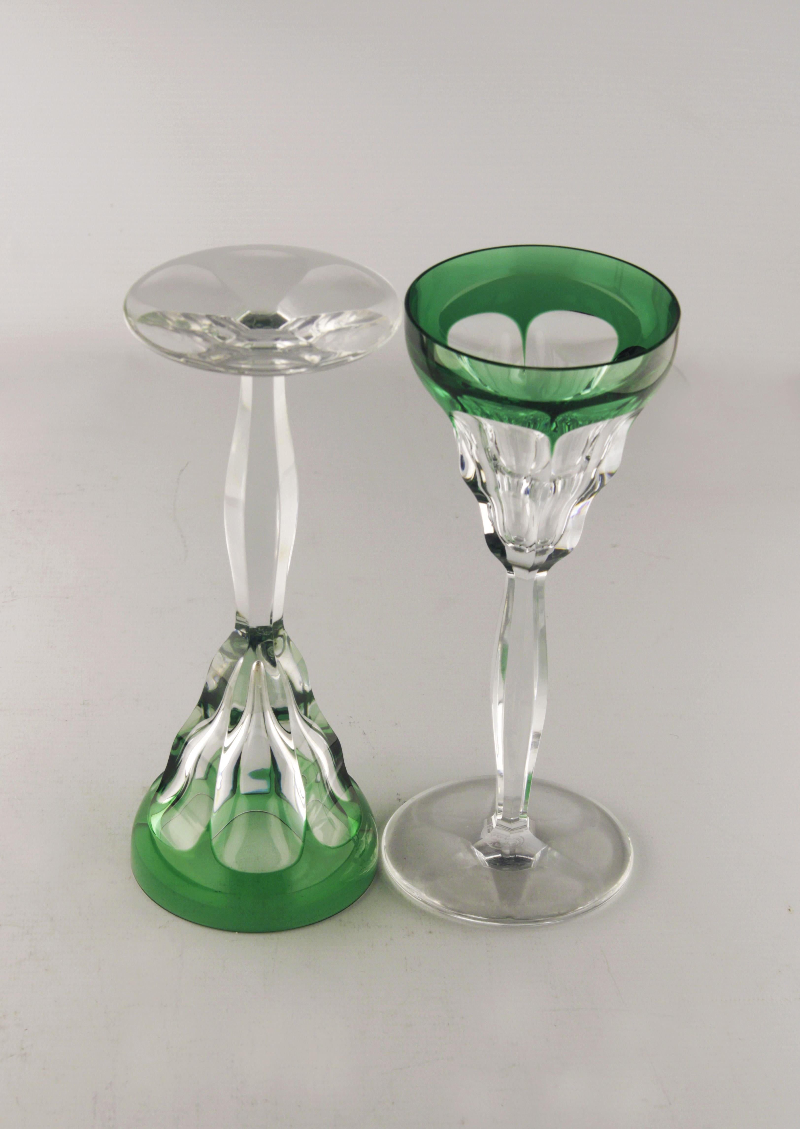 Mid-20th Century Art deco crystal Baccarat glasses set