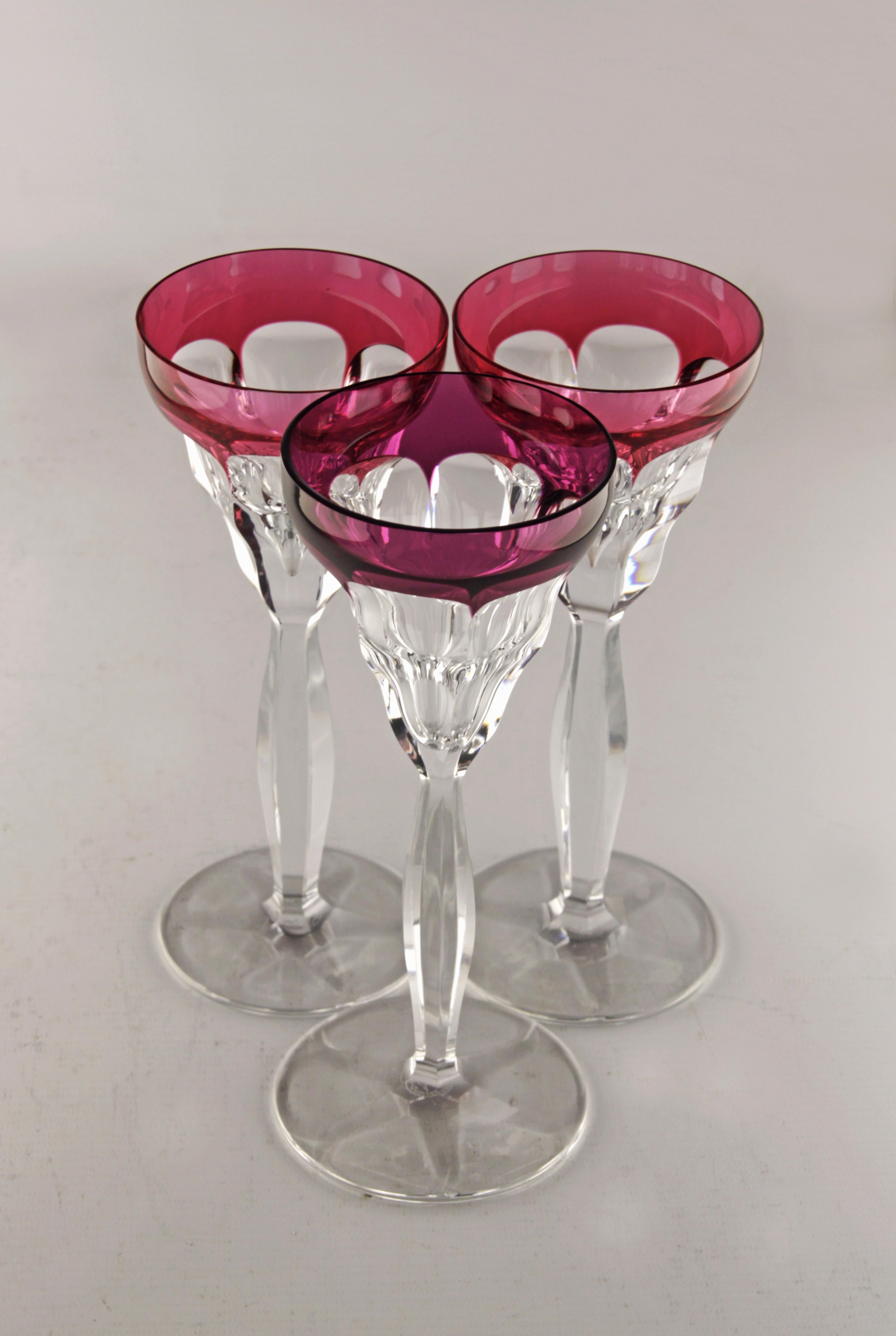 Glass Art deco crystal Baccarat glasses set