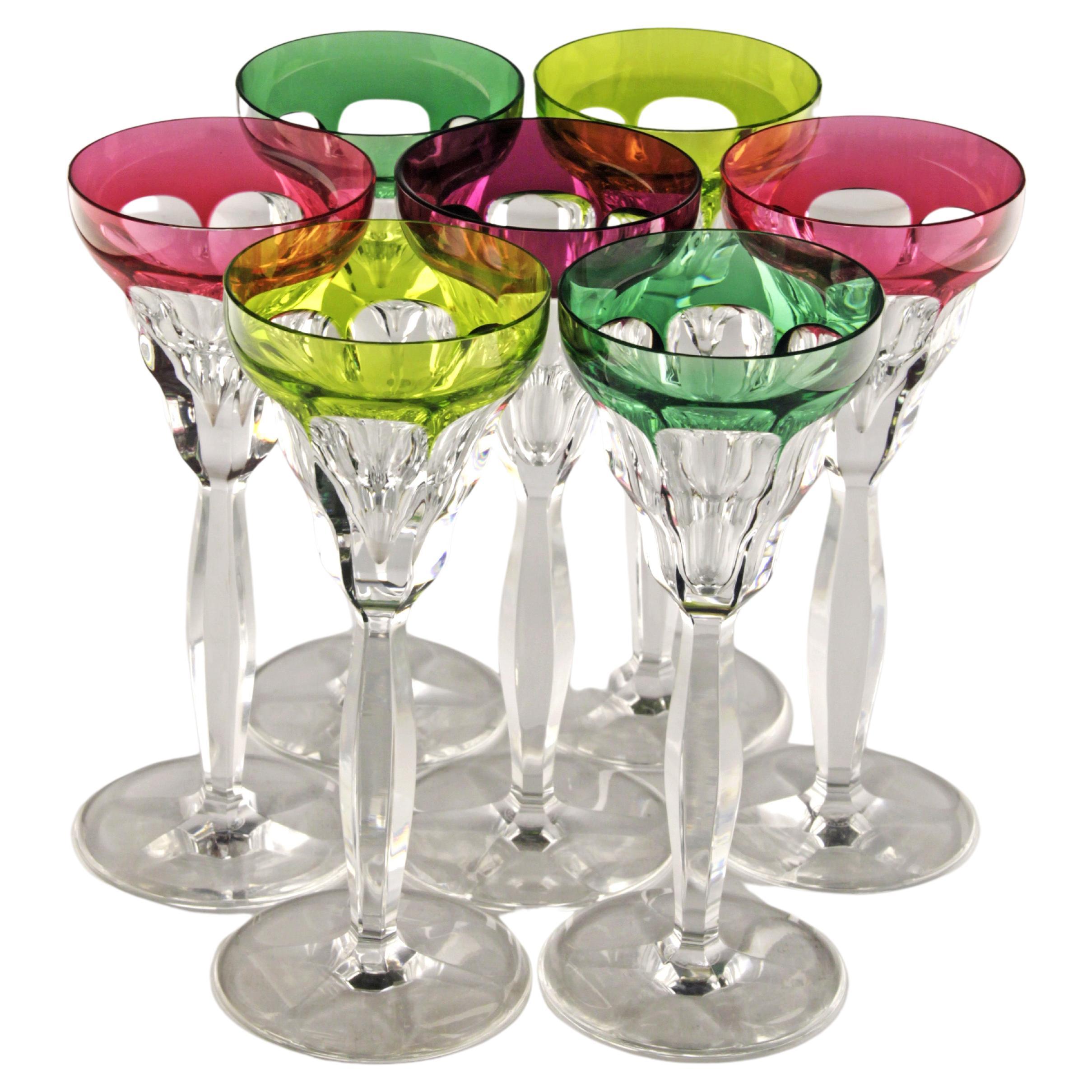 Art deco crystal baccarat glasses set
Set of 7 Baccarat wine glasses
perfect condition
Origin France Circa 1940
Cut glass. Baccarat stamped on its base
art deco style
The Société Baccarat is a company that produces high-quality crystal items. It is