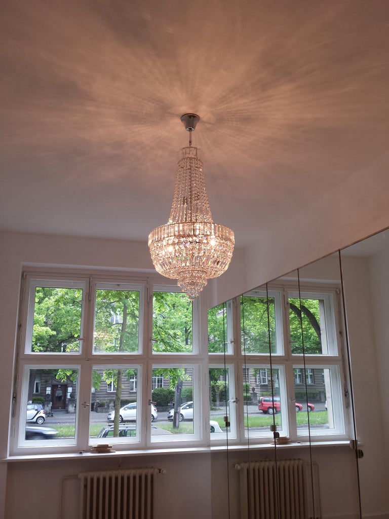 Art Deco Crystal Chandelier Empire Sac A Pearl Palace Lamp Chateau Lustre For Sale At 1stdibs