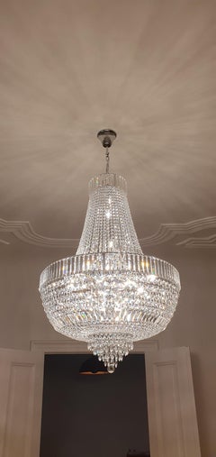 Crystal Chandelier Empire Sac a Pearl Palace Lamp Chateau Lustre Silver