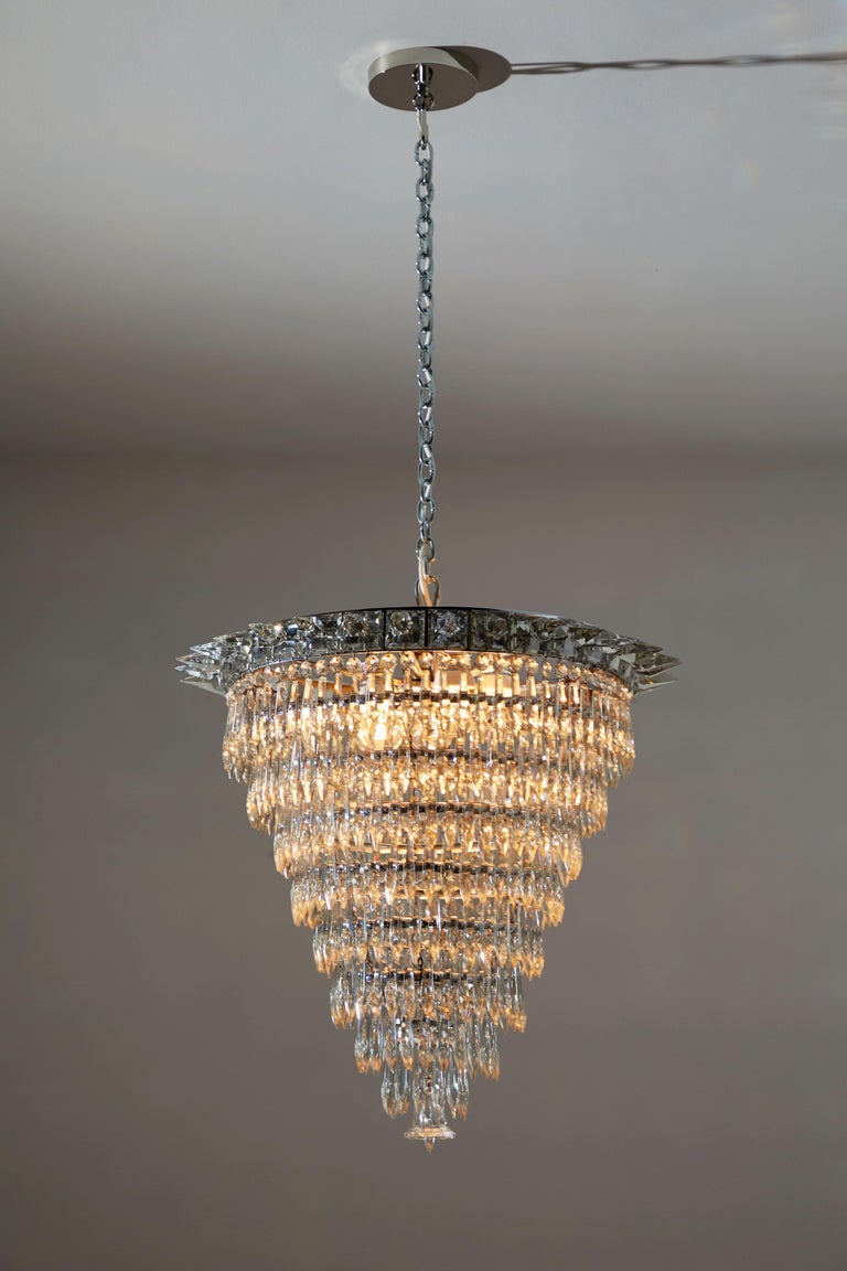 Art Deco Crystal Chandelier For Sale at 1stdibs