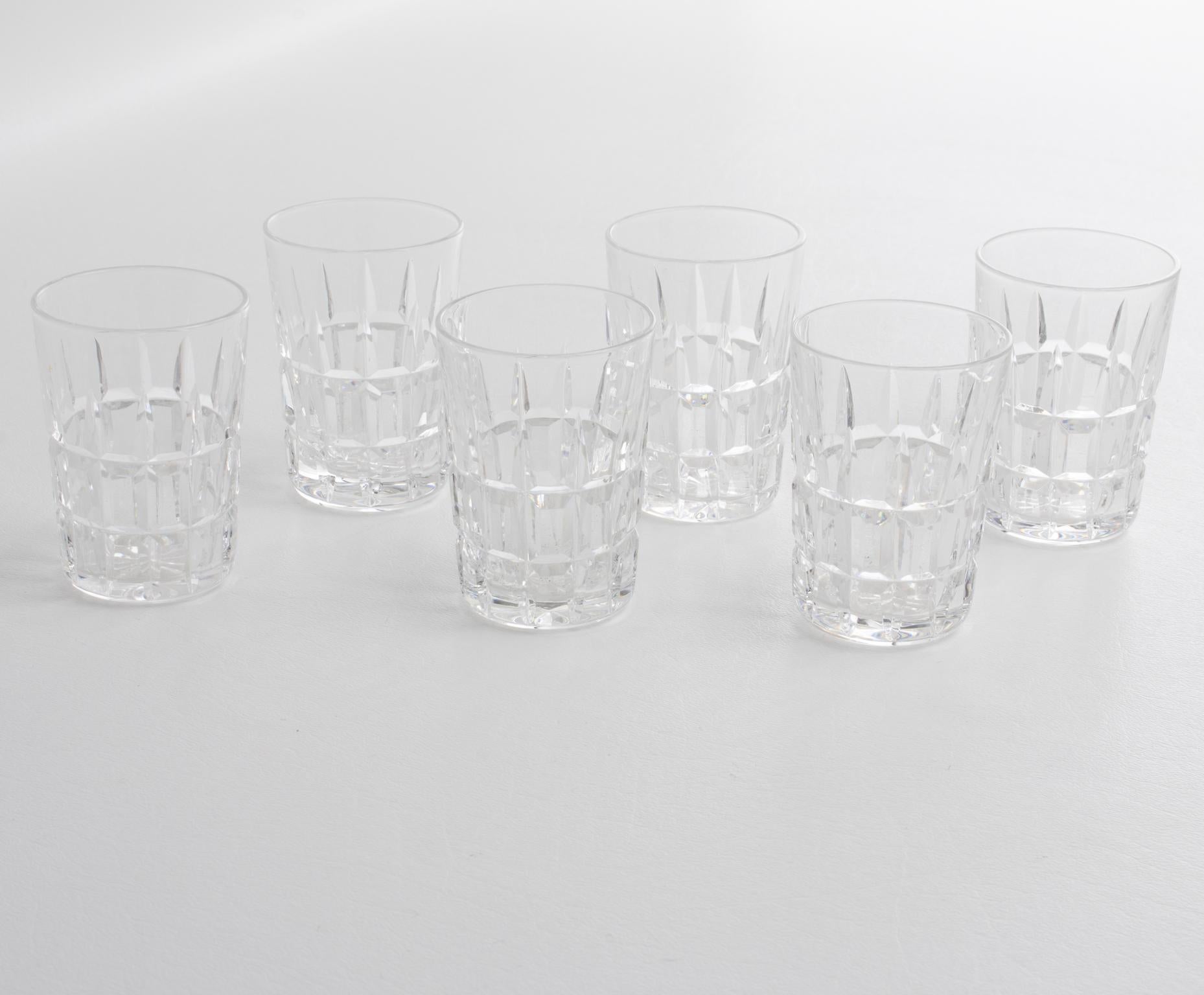 Copas cordiales o vasos de chupito de cristal Art Déco de St. Louis Crystal, 6 piezas Art Decó en venta