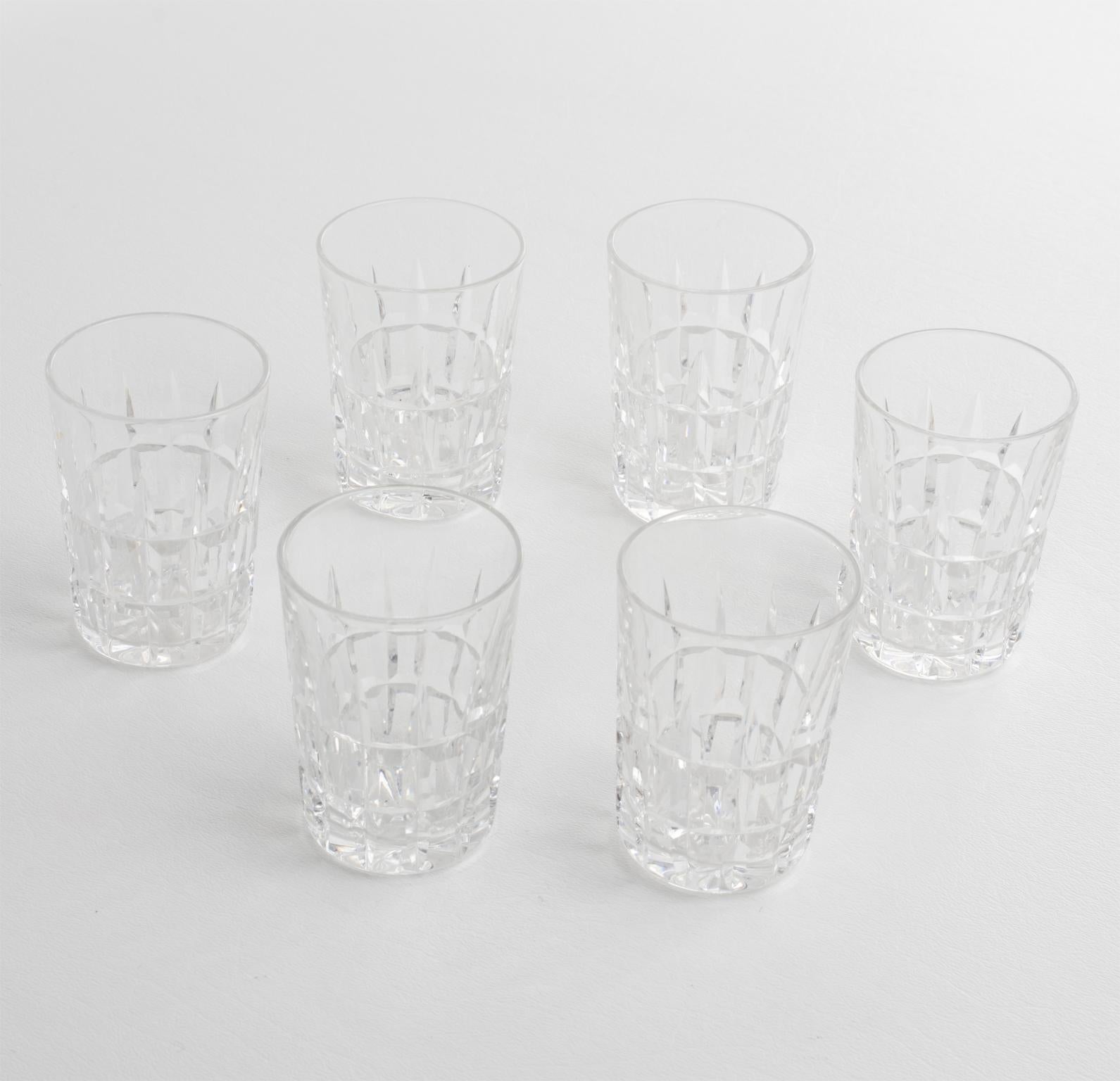 Copas cordiales o vasos de chupito de cristal Art Déco de St. Louis Crystal, 6 piezas Francés en venta