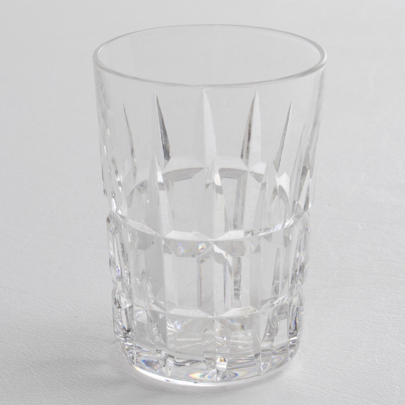 Copas cordiales o vasos de chupito de cristal Art Déco de St. Louis Crystal, 6 piezas mediados del siglo XX en venta