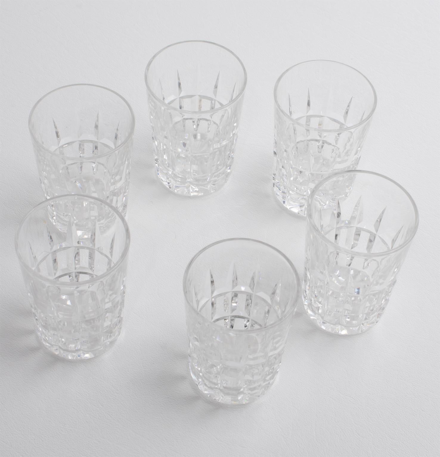 Copas cordiales o vasos de chupito de cristal Art Déco de St. Louis Crystal, 6 piezas en venta 2