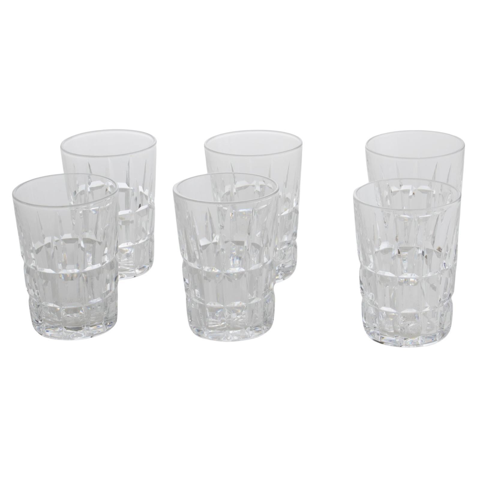 Copas cordiales o vasos de chupito de cristal Art Déco de St. Louis Crystal, 6 piezas en venta