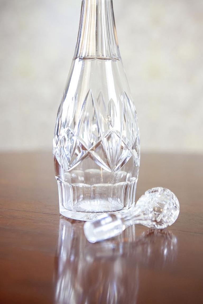 Art Deco Crystal Decanter From the Early 20th Century with Silver Neck 3