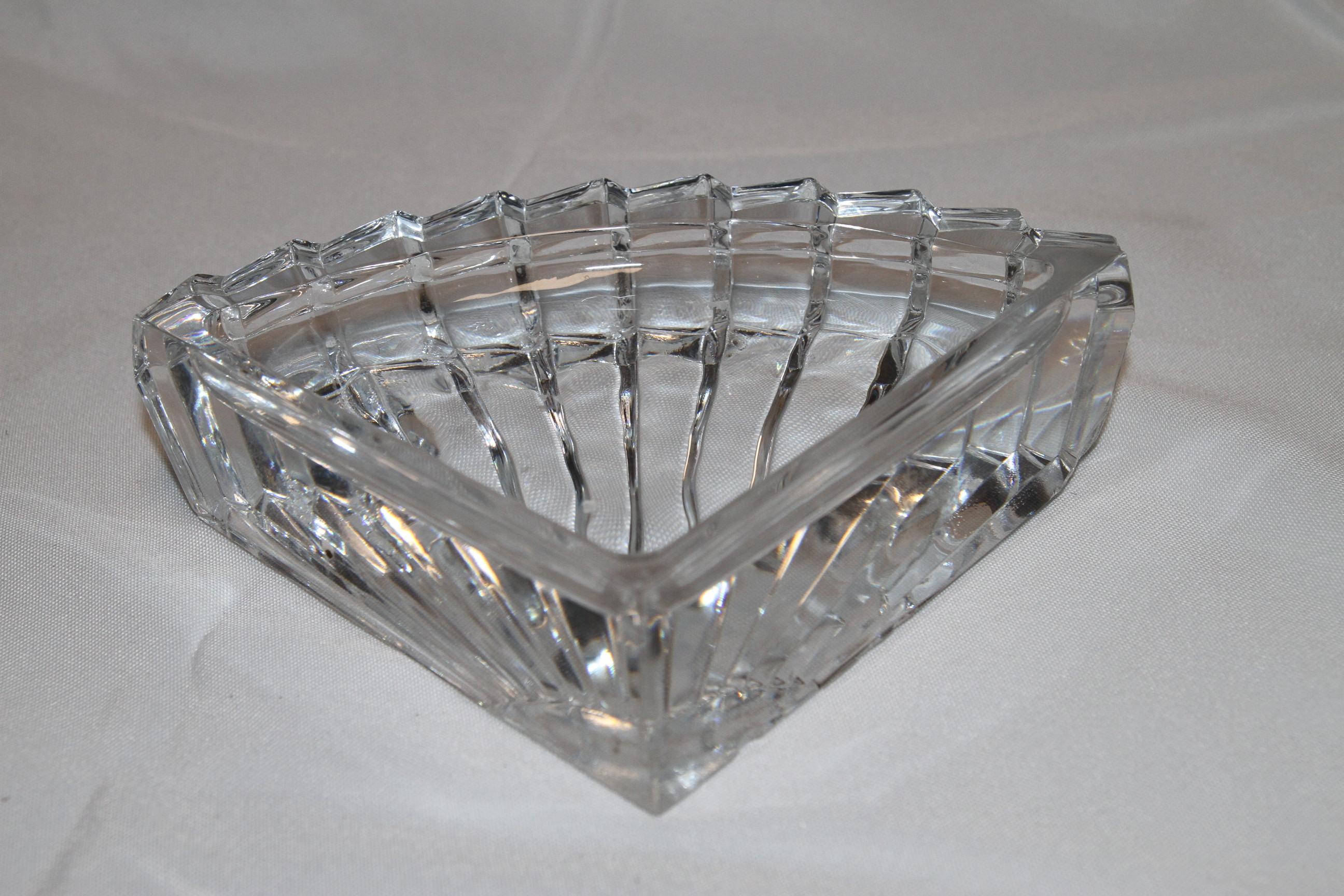 American Art Deco Crystal Fan Shaped Bookends