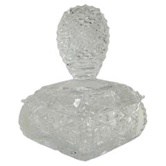 Scatola da toilette decorativa in cristallo Art Decor, vintage Austria anni '30
