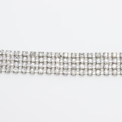 Bracelet à maillons en cristal Art Déco en argent, début des années 1900