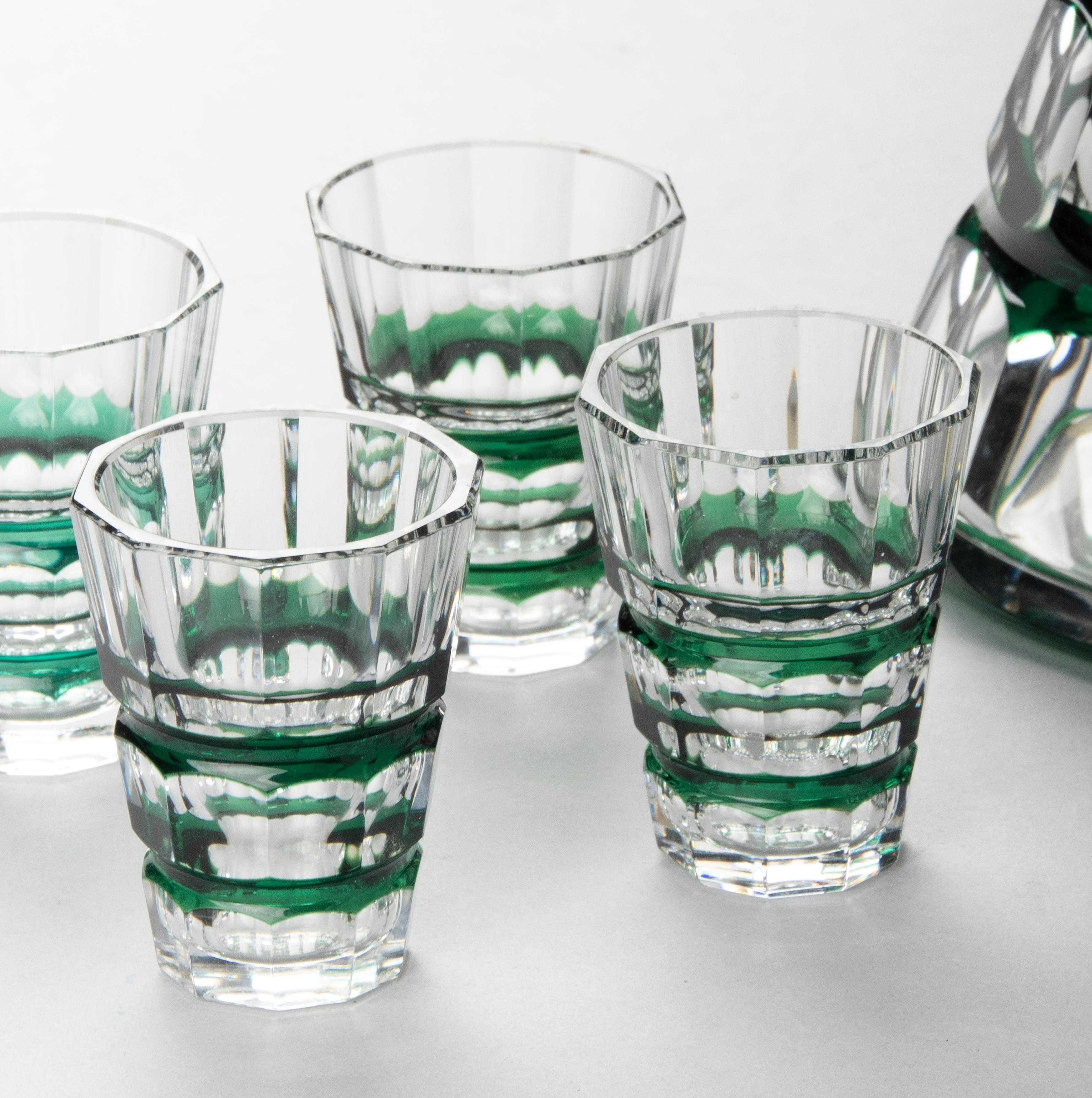 Ensemble de liqueurs à liqueur en cristal Art Déco Val Saint Lambert 8