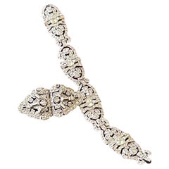 Art Deco Crystal Paste Stones  Fur Clip / Duette Brooch  And Matching Bracelet.