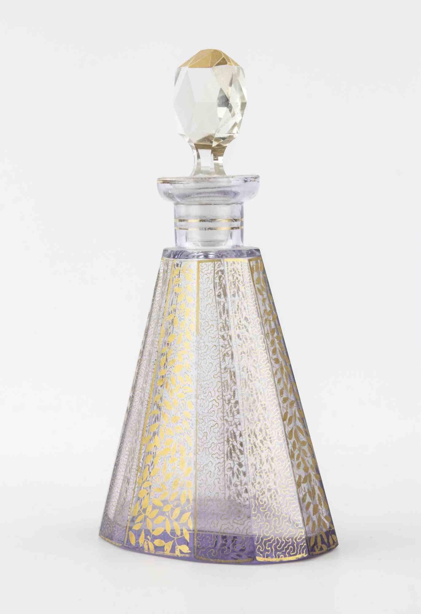 Austrian Art Deco Crystal Perfume Bottle attr. to Moser, 1930s For Sale