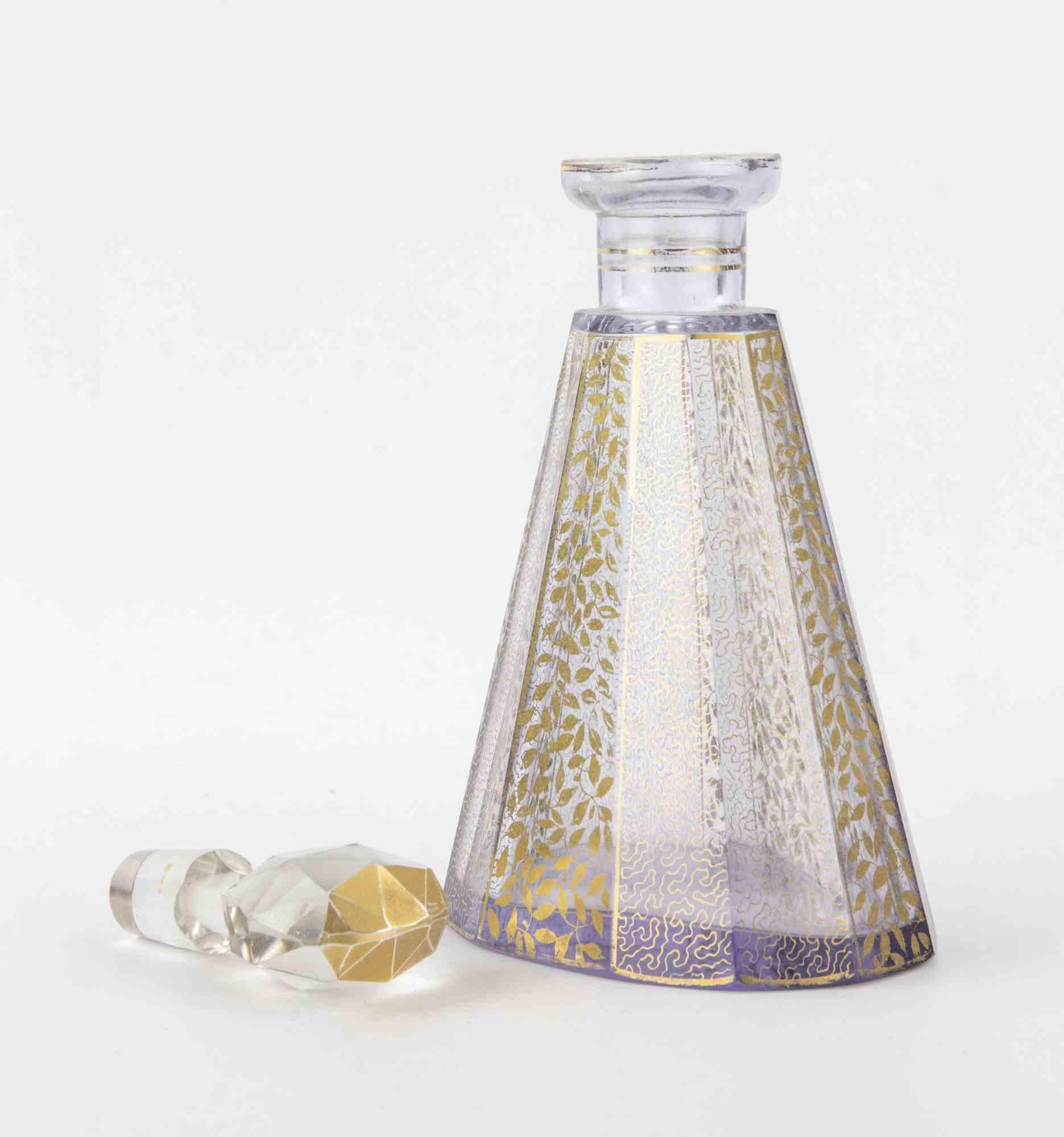 Art Deco Crystal Perfume Bottle attr. to Moser, 1930s In Good Condition For Sale In Roma, IT