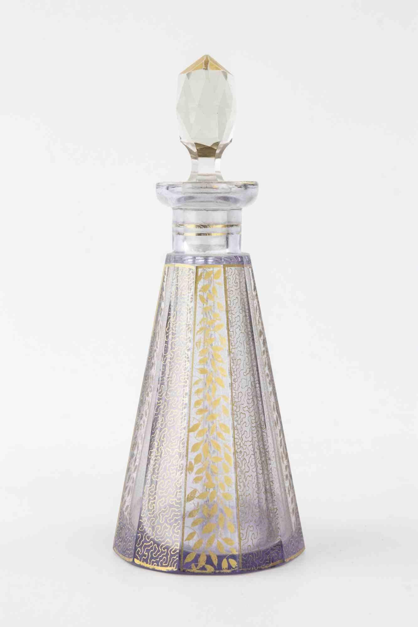Mid-20th Century Art Deco Crystal Perfume Bottle attr. to Moser, 1930s For Sale