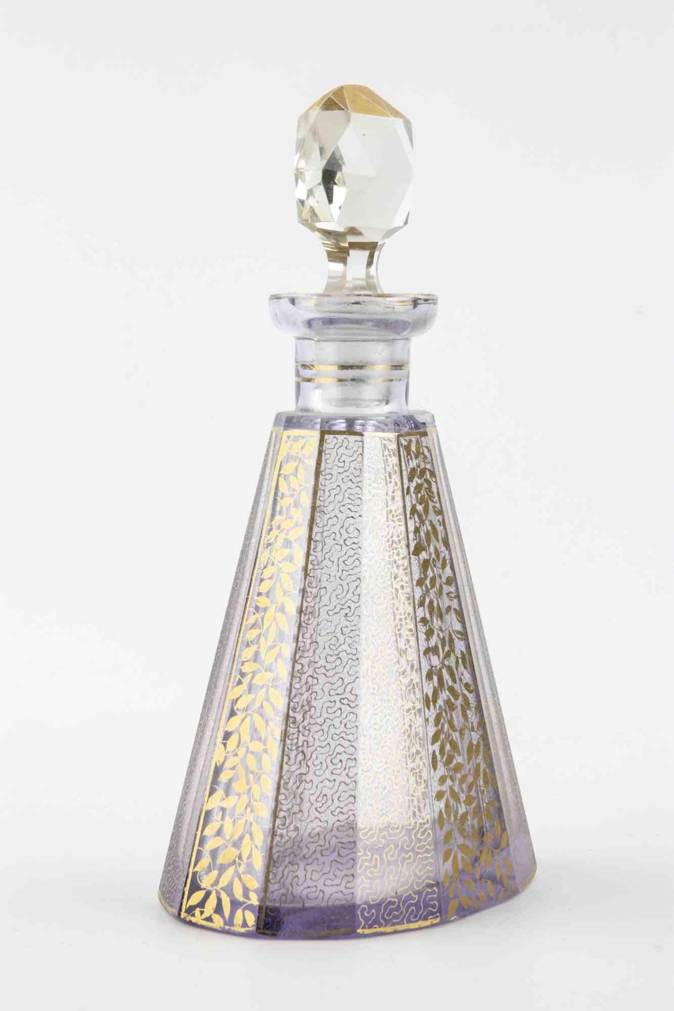 Art Glass Art Deco Crystal Perfume Bottle attr. to Moser, 1930s For Sale
