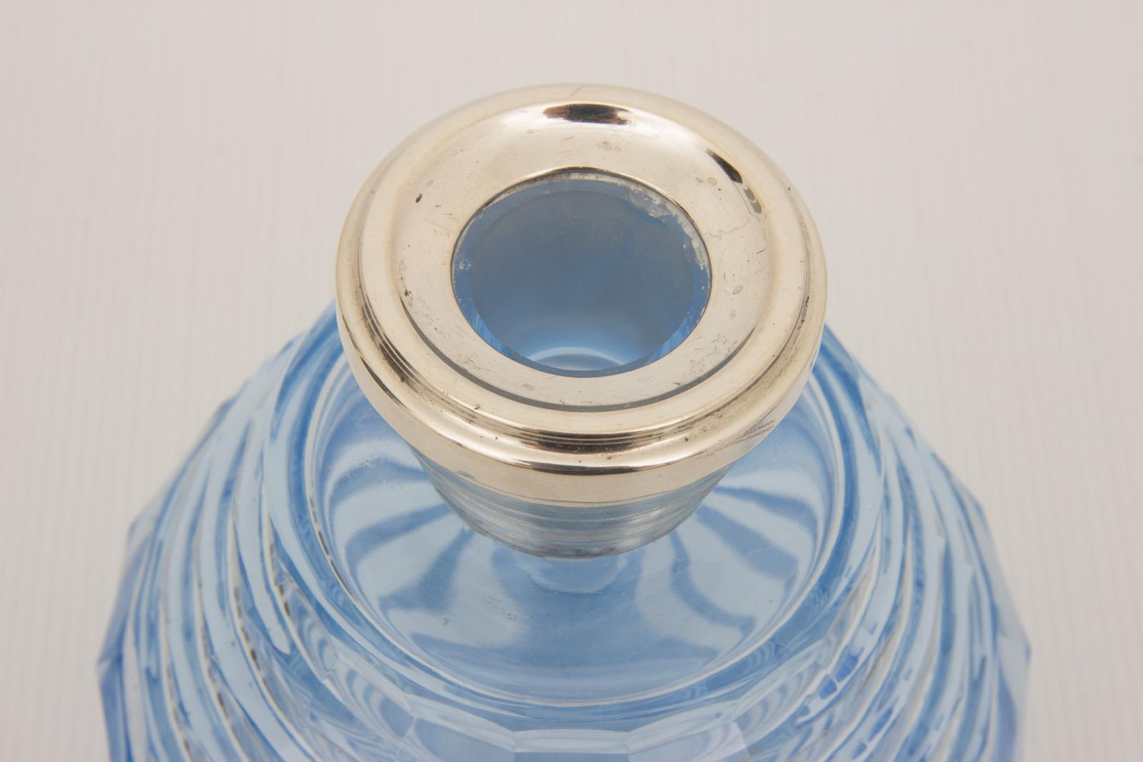 20th Century Art Deco Crystal Perfume Bottle over Powder Bowl by Francois Koozi