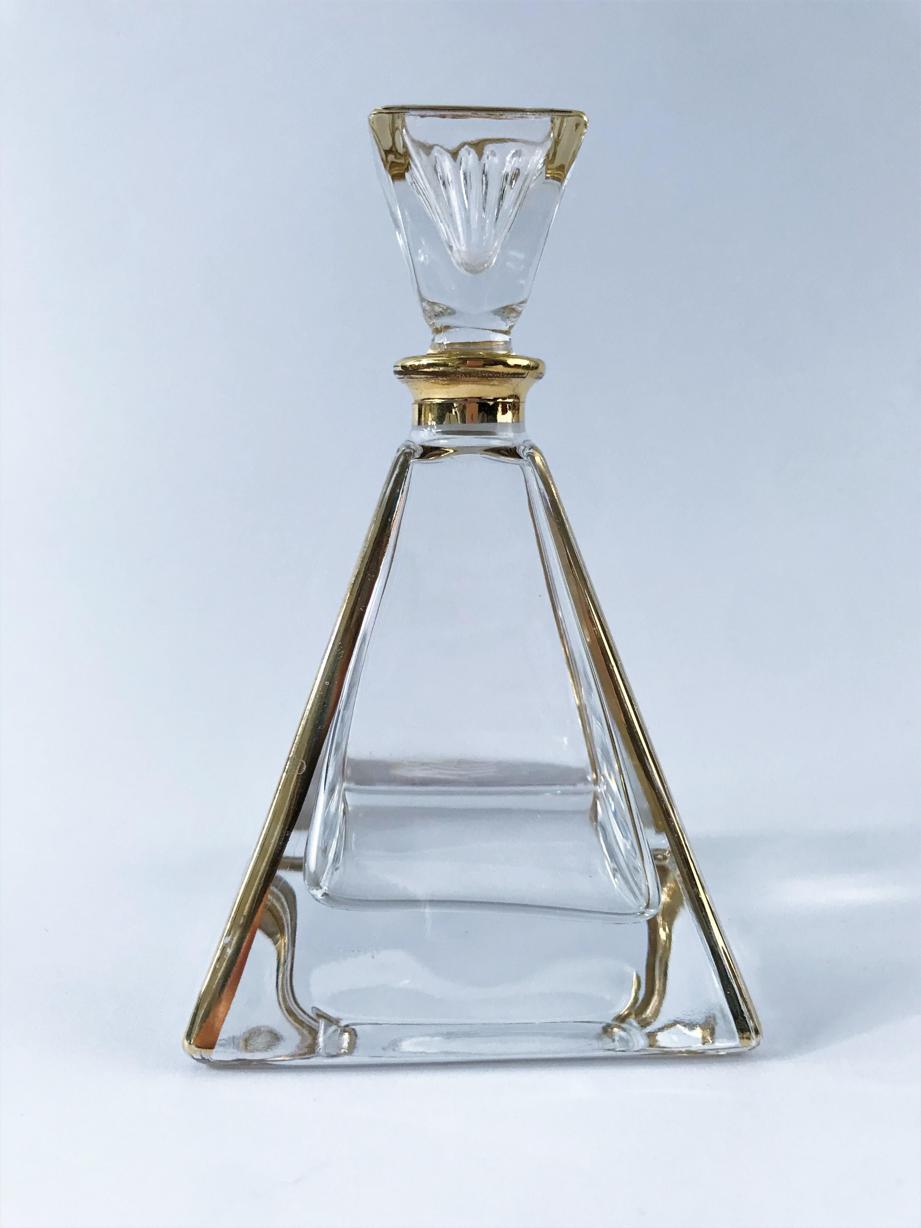 Art Deco Crystal Pyramid Perfume Bottle 3