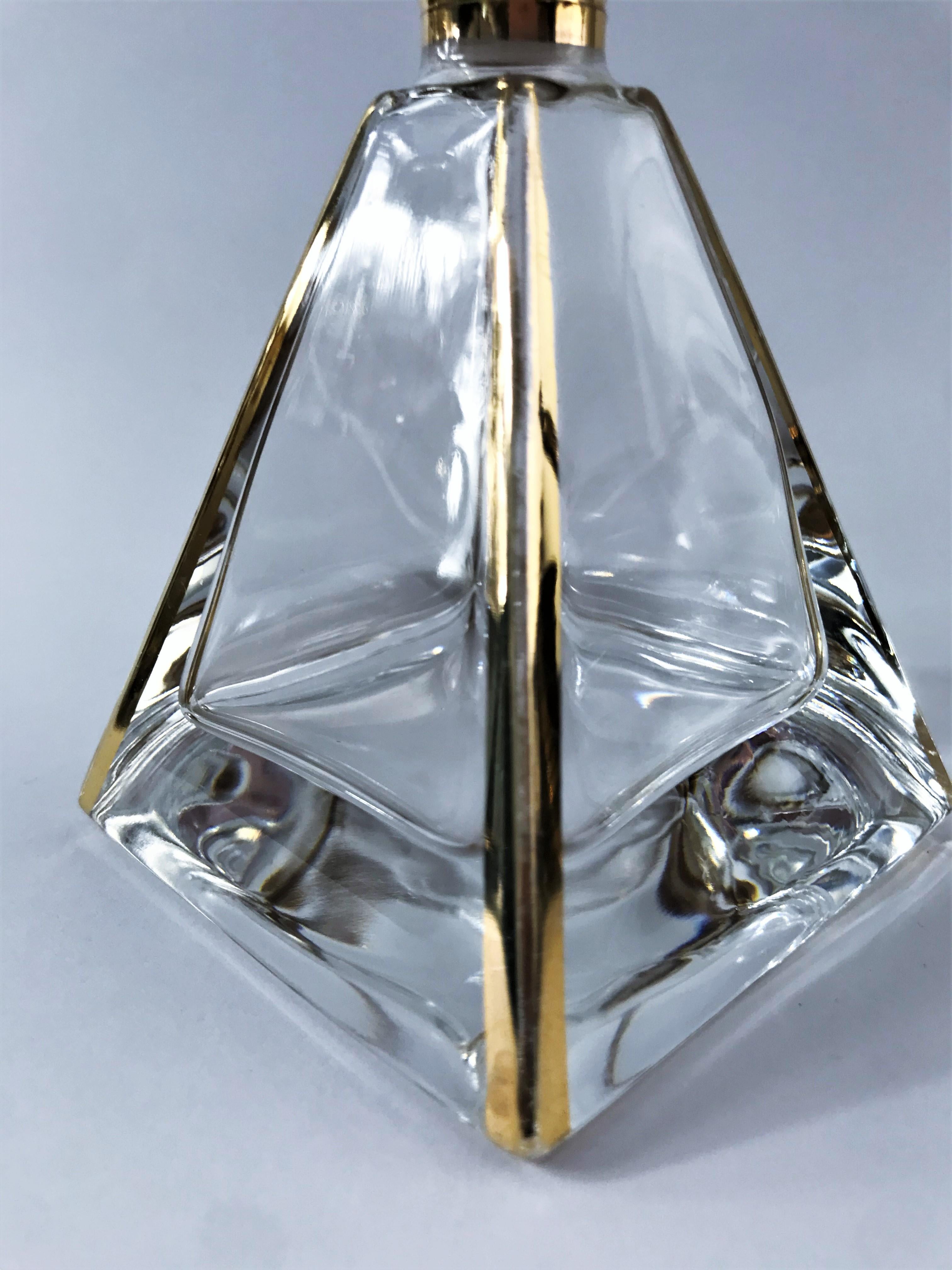 Mid-20th Century Art Deco Crystal Pyramid Perfume Bottle