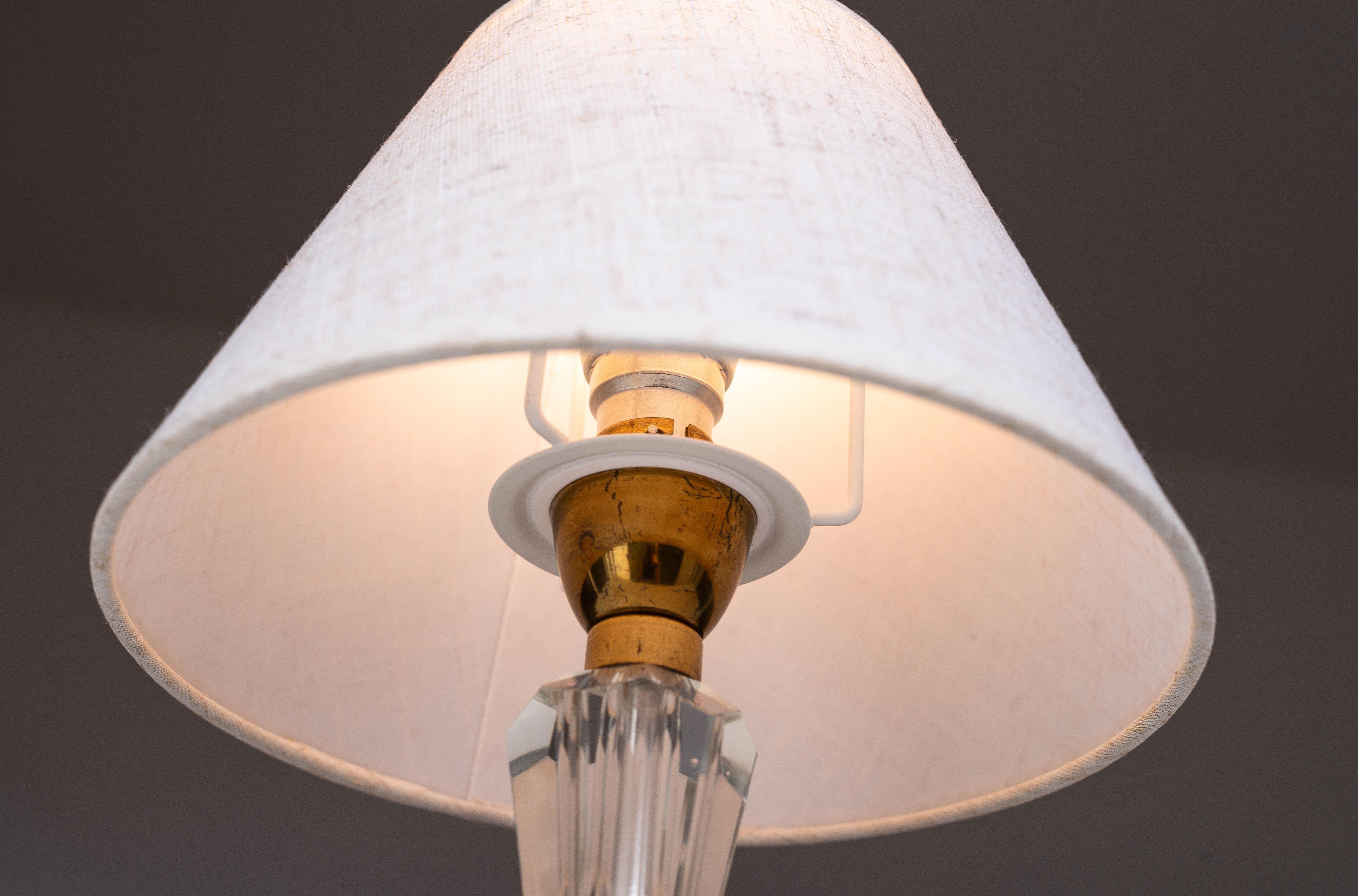 Art Deco Crystal Table Lamp - Hollywood Regency - France 1940s In Good Condition For Sale In ROUEN, Normandie