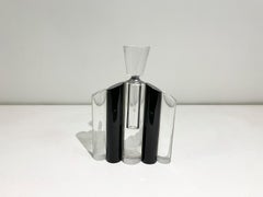 Art Deco Crystal, Transparent and Black Perfume Bottle, circa 1920