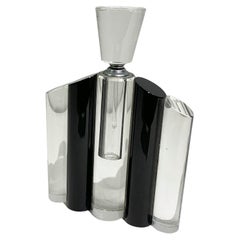Art Deco Kristall, durchsichtig und schwarz Parfümflasche, um 1920