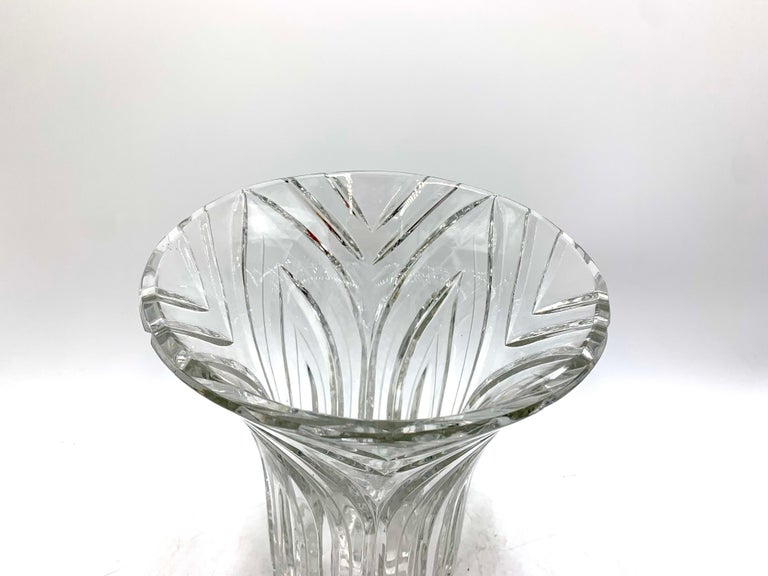 Art Deco Crystal Vase, Poland, 1960s at 1stDibs