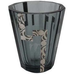 Art Deco Crystal Vase Style of Joseph Hauffman
